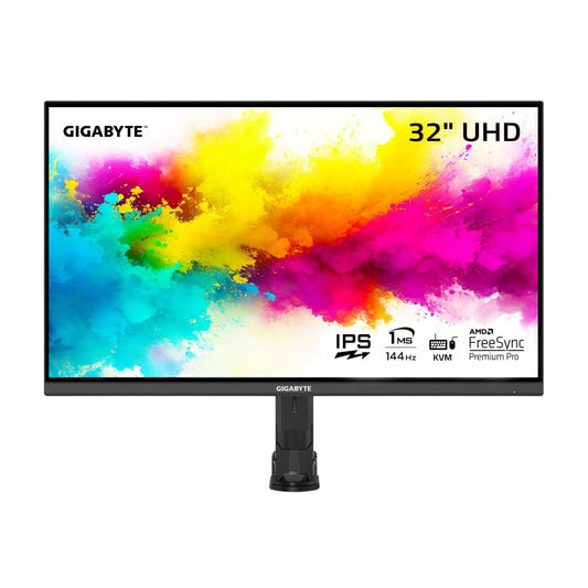 Monitor curvo para juegos GIGABYTE M32UC 4K UHD de 32", 144 Hz (160 Hz OC), SS VA, pantalla de 3840 x 2160, tiempo de respuesta de 1 ms (MPRT), 1 DisplayPort 1.4, 2 HDMI 2.1, 1 USB tipo C, 4 USB 3.2 