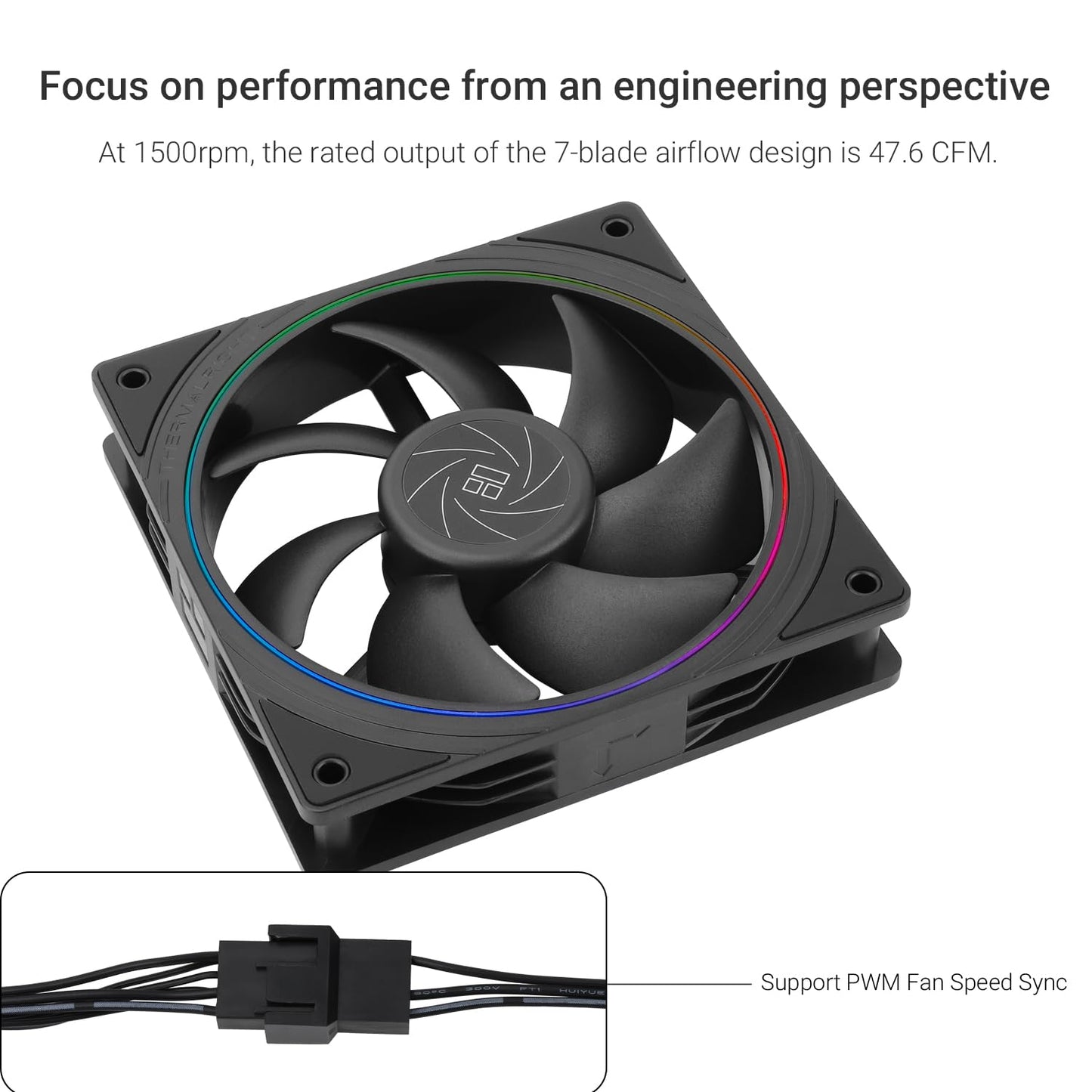 Thermalright TL-S12W X3 CPU Fan 120mm Case Cooler Fan Comes with ARGB Lighting Effect,PC PWM Silent Computer Fan with 1500RPM Speed, CPU Cooling Fan White（3-Pack）