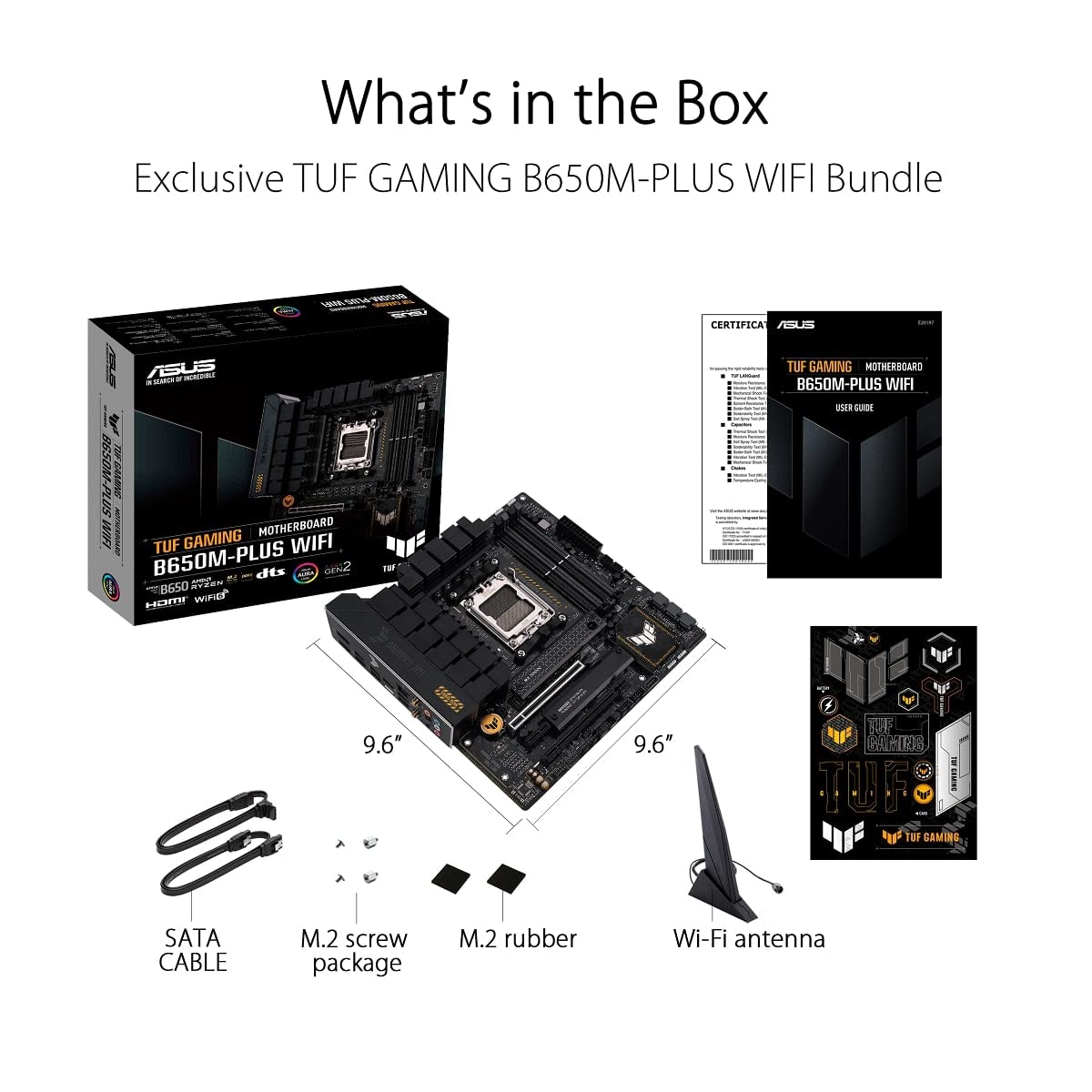 ASUS TUF GAMING B650-PLUS WIFI AMD B650 AM5 Ryzen™ Desktop 9000 8000 and 7000 ATX motherboard, 14 power stages, PCIe® 5.0 M.2 , DDR5 memory, WiFi 6 and 2.5 Gb Ethernet, USB4® support Aura Sync