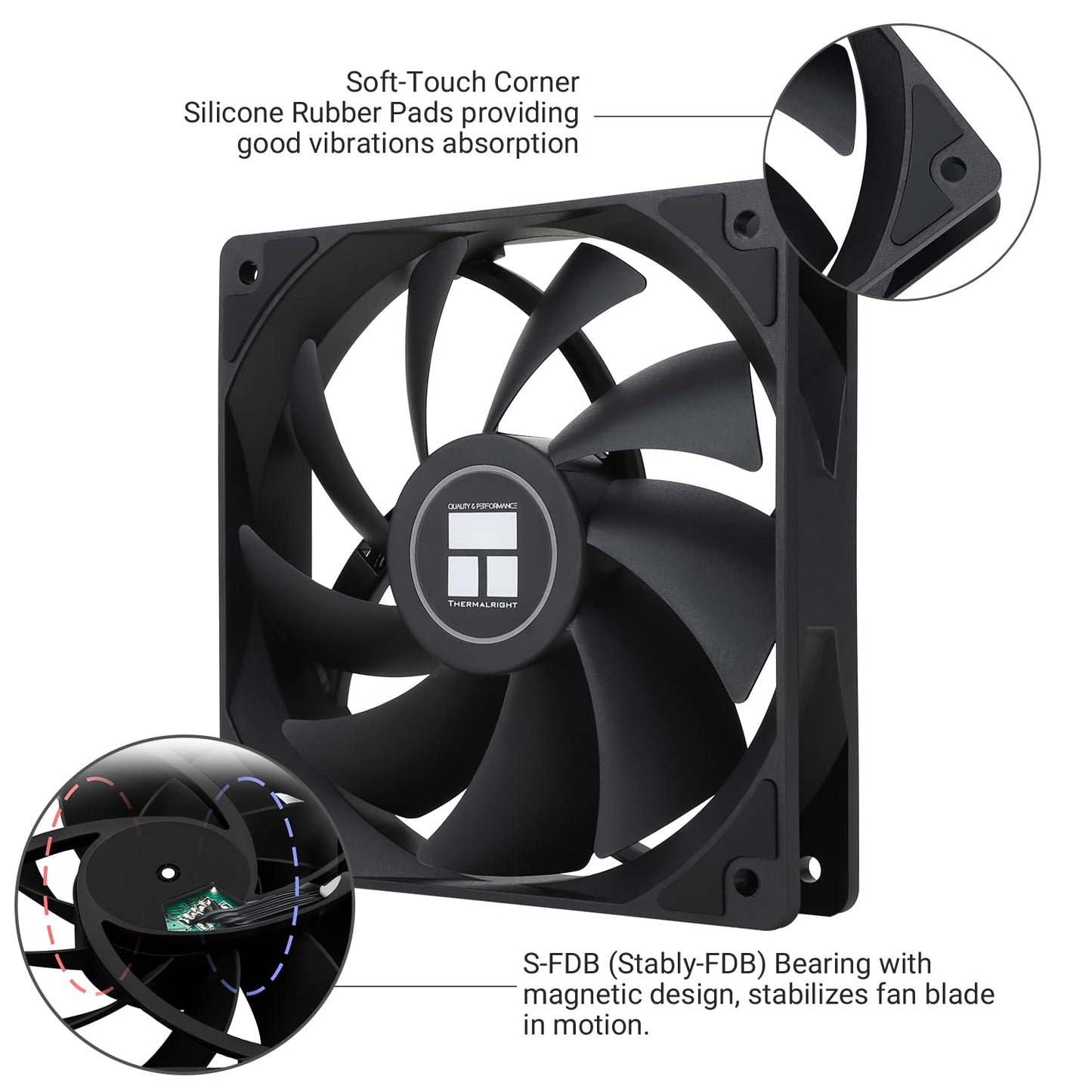 Thermalright TL-C12C-S X3 CPU Fan 120mm ARGB Case Cooler Fan, 4pin PWM Silent Computer with S-FDB Bearing Included, up to 1550RPM Cooling Fan（3 Quantities）