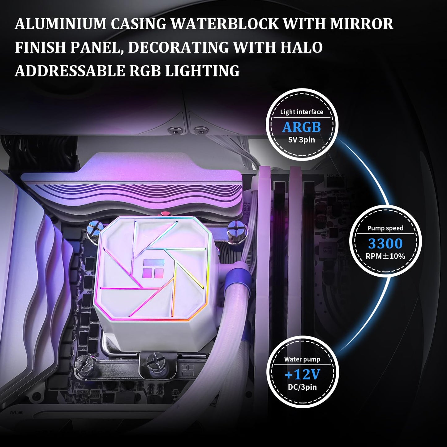 Disipador de calor para CPU Thermalright Aqua Elite 240 V3, ventiladores ARGB PWM dobles con rodamientos S-FDB, bomba controlada por PWM eficiente, para AMD/AM4/AM5, Intel LGA1150/1151/1200/2011/1700 (AE240 V3) 