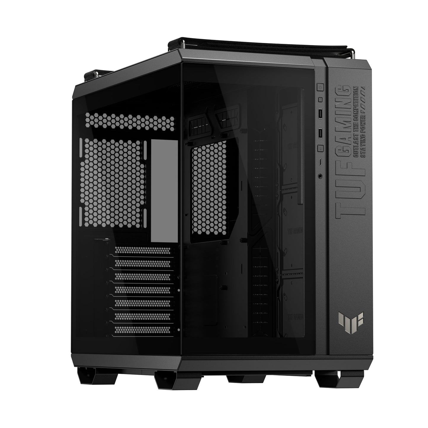 ASUS TUF Gaming GT501 White Edition Mid-Tower Computer Case for up to EATX Motherboards with 2 x USB 3.1 Front Panel, Smoked Tempered Glass, Steel Construction, and Four Case Fans