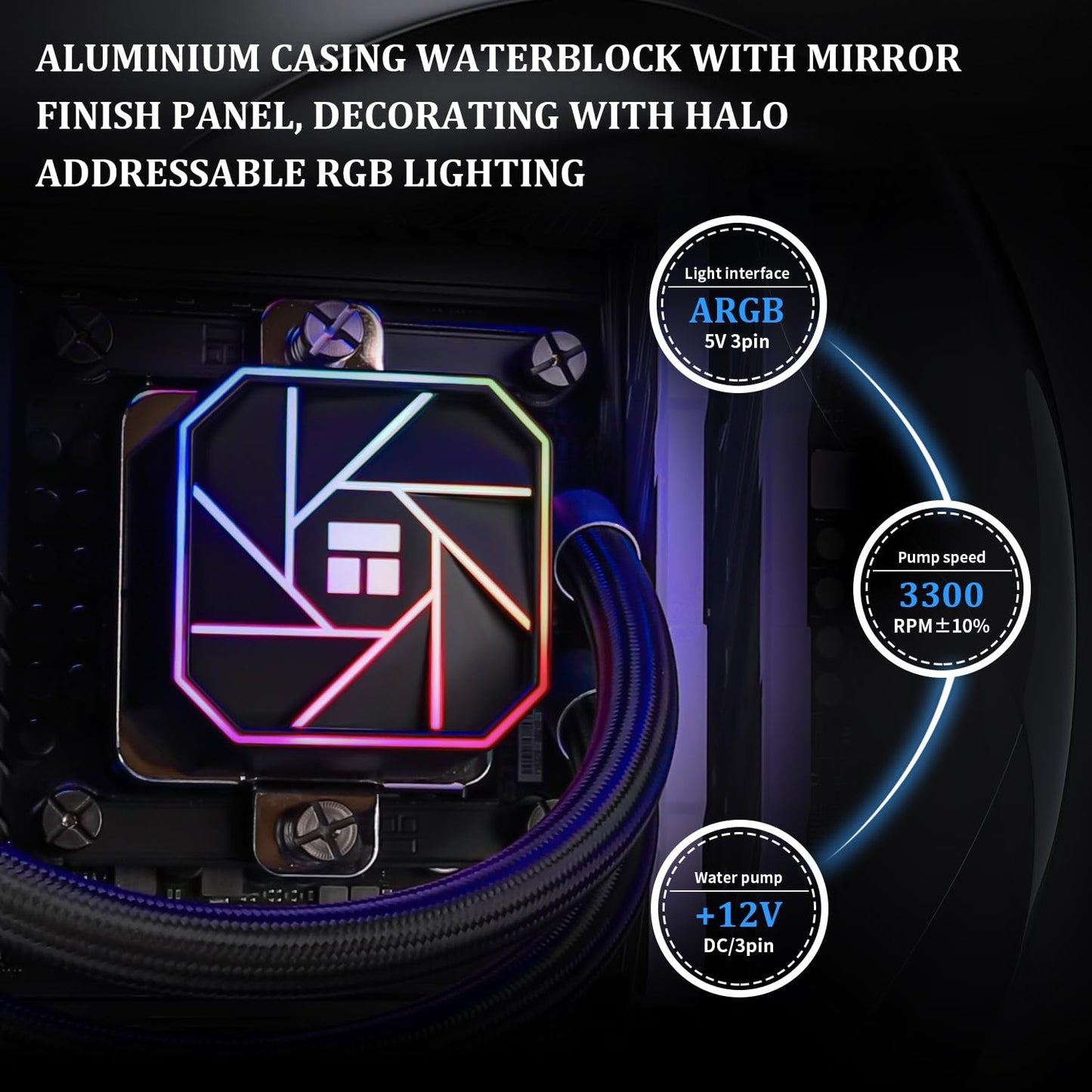 Disipador de calor para CPU Thermalright Aqua Elite 240 V3, ventiladores ARGB PWM dobles con rodamientos S-FDB, bomba controlada por PWM eficiente, para AMD/AM4/AM5, Intel LGA1150/1151/1200/2011/1700 (AE240 V3) 