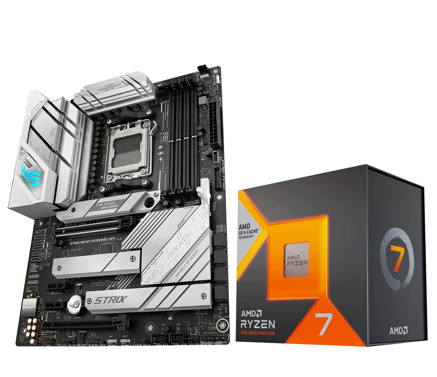 Procesador de escritorio desbloqueado AMD Ryzen 9 7900X de 12 núcleos y 24 subprocesos de Micro Center con placa base ASUS ROG Strix B650-A Gaming WiFi 6E AM5 (LGA1718) Ryzen 7000 