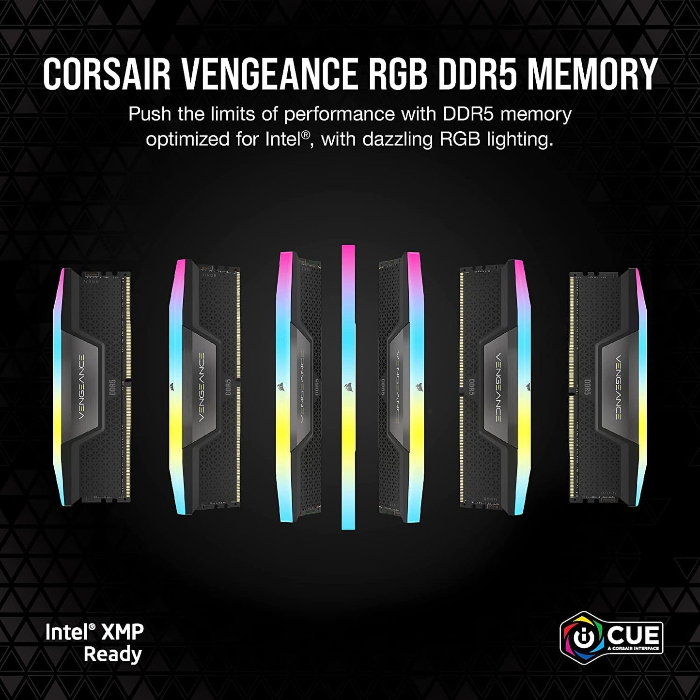 CORSAIR VENGEANCE RGB DDR5 RAM 32GB (2x16GB) 6400MHz CL36-48-48-104 1.35V Intel XMP Desktop Computer Memory - Black (CMH32GX5M2B6400C36)