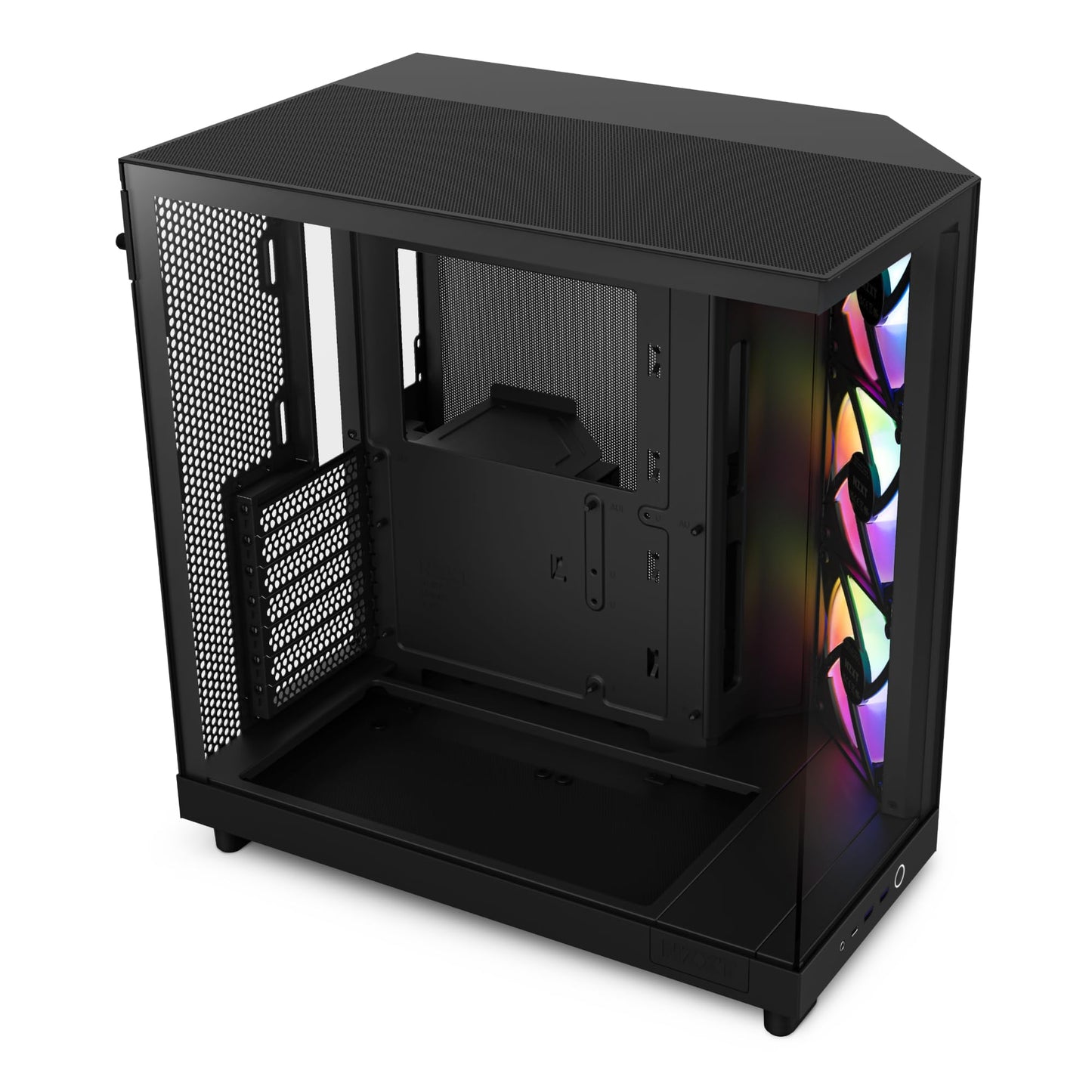 NZXT H5 Flow Compact ATX Mid-Tower PC Gaming Case – High Airflow Perforated Tempered Glass Front/Side Panel – Cable Management – 2 x 120mm Fans Included – 280mm Radiator Support – Black