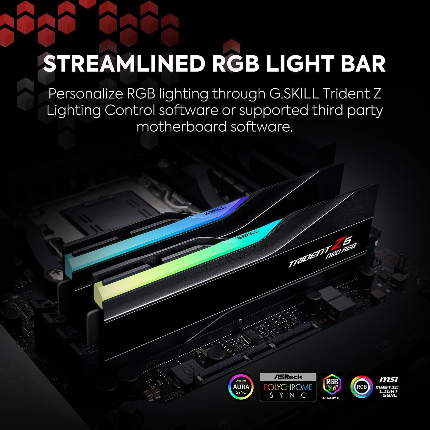 Memoria RAM DDR5 G.SKILL Trident Z5 Neo RGB Series (AMD Expo) de 32 GB (2 x 16 GB) 6000 MT/s CL30-38-38-96 1,35 V para ordenador de sobremesa UDIMM - Negro mate (F5-6000J3038F16GX2-TZ5NR) 