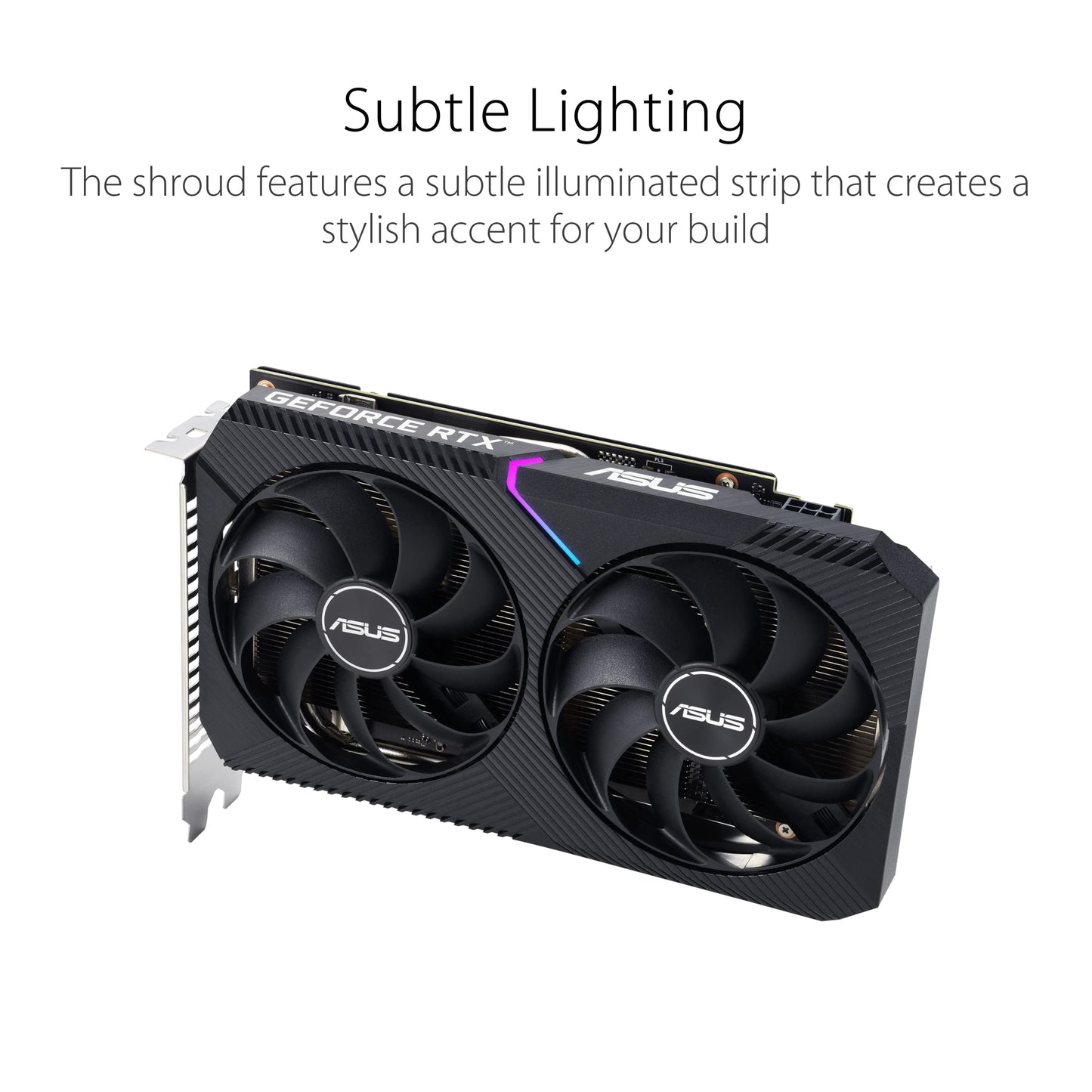 ASUS Dual NVIDIA GeForce RTX 3050 6GB OC Edition Gaming Graphics Card - PCIe 4.0, 6GB GDDR6 Memory, HDMI 2.1, DisplayPort 1.4a, 2-Slot Design, Axial-tech Fan Design, 0dB Technology, Steel Bracket