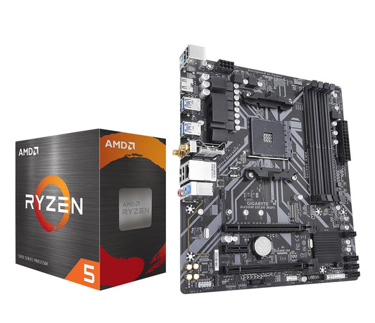 Procesador de escritorio desbloqueado AMD Ryzen 5 4500 de 6 núcleos y 12 subprocesos con placa base para juegos GIGABYTE B450M DS3H WiFi MATX AM4 