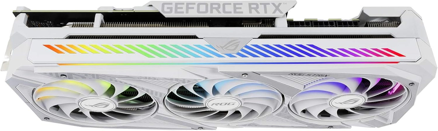 ASUS ROG STRIX NVIDIA GeForce RTX™ 3080 White OC Edition Gaming Graphics Card (PCIe 4.0, 10GB GDDR6X, HDMI 2.1, DisplayPort 1.4a, White color scheme, Axial-tech Fan Design, 2.9-slot, Super Alloy Power