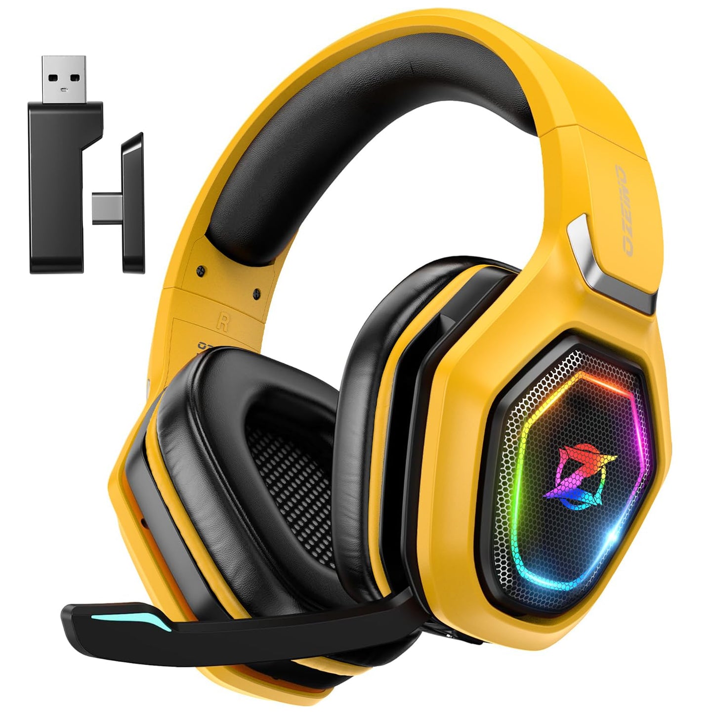 2.4GHz Wireless Gaming Headset for PC, Ps5, Ps4 - Lossless Audio USB & Type-C Ultra Stable Gaming Headphones with Flip Microphone, 40-Hr Battery Gamer Headset for Switch, Laptop, Mobile, Mac