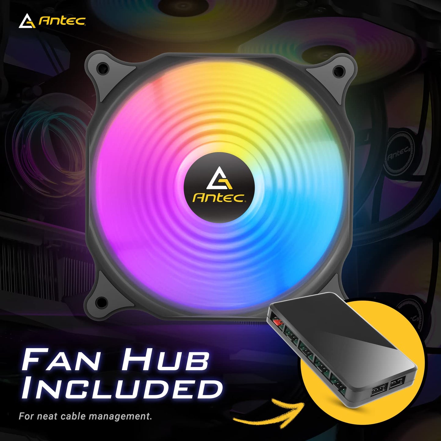 Antec PC Fans, 120mm Fan, PC Case Fan,120mm Case Fan, 3-pin Connector, 5 Packs