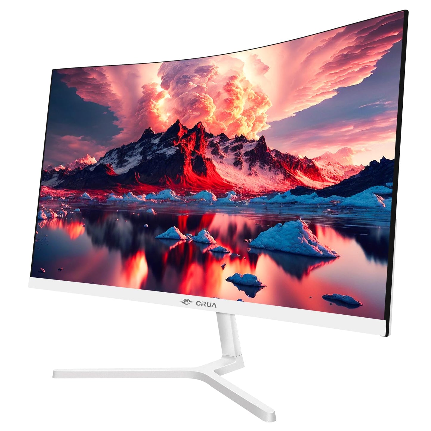 CRUA 27" Curved Gaming Monitor, FHD 1920x1080P, 144Hz/180Hz Computer Monitor, 1800R VA Screen, 99% sRGB, AMD FreeSync, HDMI & DP, Wall Mount Install- Black