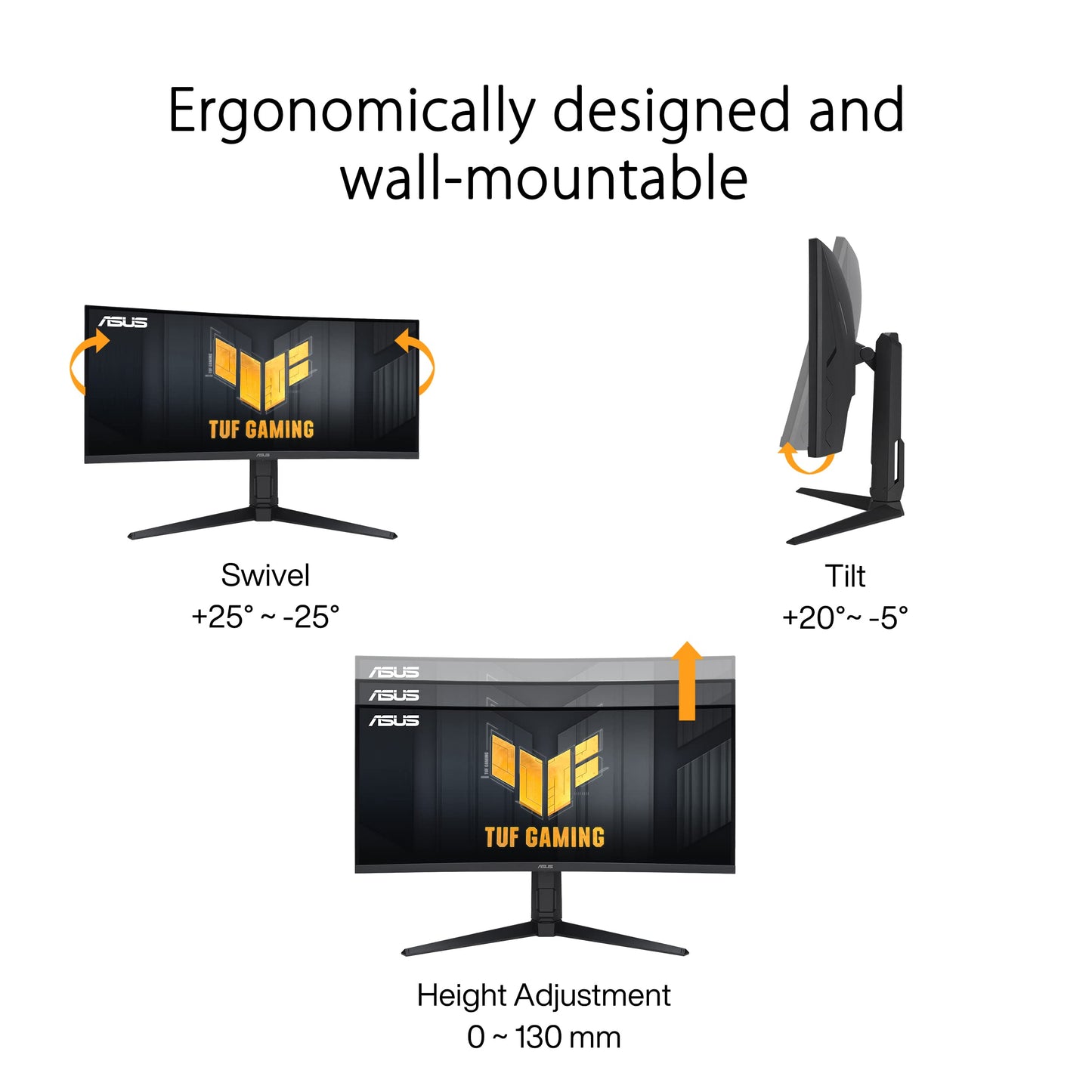 ASUS TUF Gaming 32" 1440P HDR Curved Monitor (VG32VQ1B) - QHD (2560 x 1440), 165Hz (Supports 144Hz), 1ms, Extreme Low Motion Blur, Speaker, FreeSync Premium, VESA Mountable, DisplayPort, HDMI,BLACK