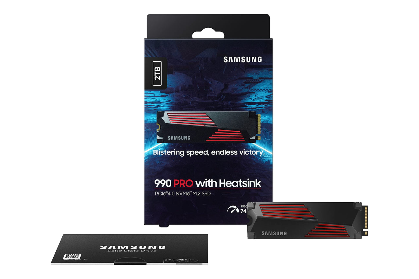 SAMSUNG 990 PRO SSD NVMe M.2 PCIe Gen4, M.2 2280 Internal Solid State Hard Drive, Seq. Read Speeds Up to 7,450 MB/s for High End Computing, Gaming, and Heavy Duty Workstations, MZ-V9P2T0B/AM