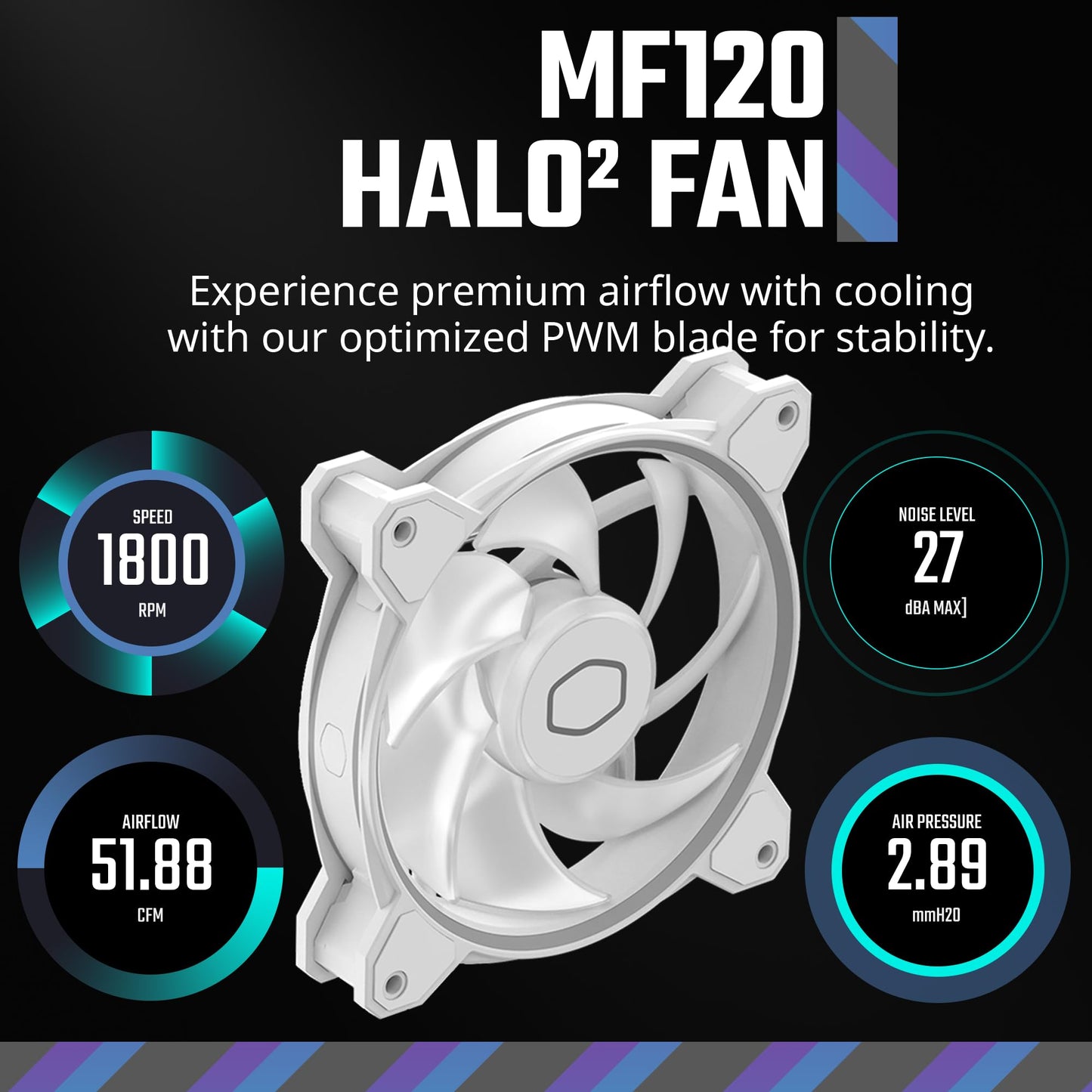 Cooler Master Hyper 212 Halo Black CPU Air Cooler, 120 Halo² PWM Fan, Dual Loop ARGB, Aluminum Top Cover, 4 Copper Heat Pipes, 154mm Tall, AMD Ryzen AM5|AM4, Intel LGA 1851|1700|1200 Brackets