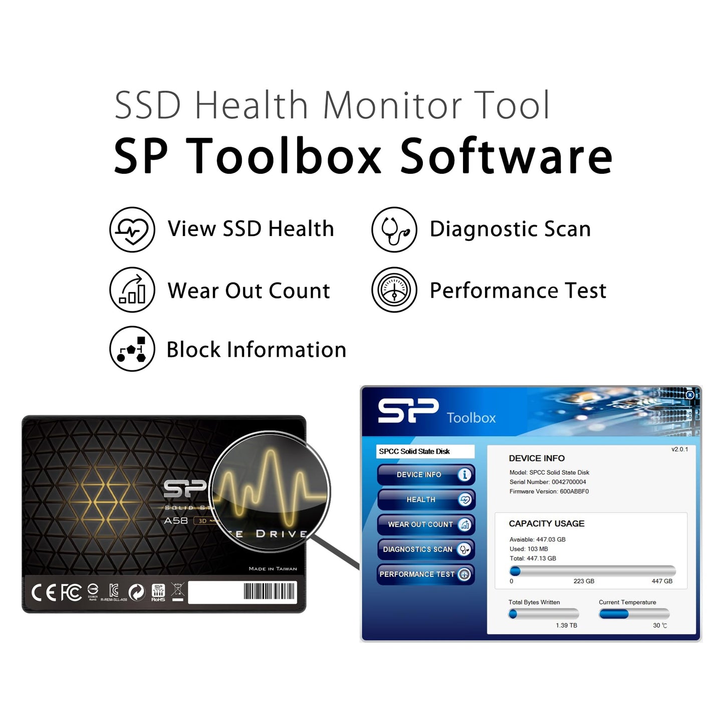 SP 512GB SSD 3D NAND A55 SLC Cache Performance Boost SATA III 2.5" 7mm (0.28") Internal Solid State Drive (SP512GBSS3A55S25)