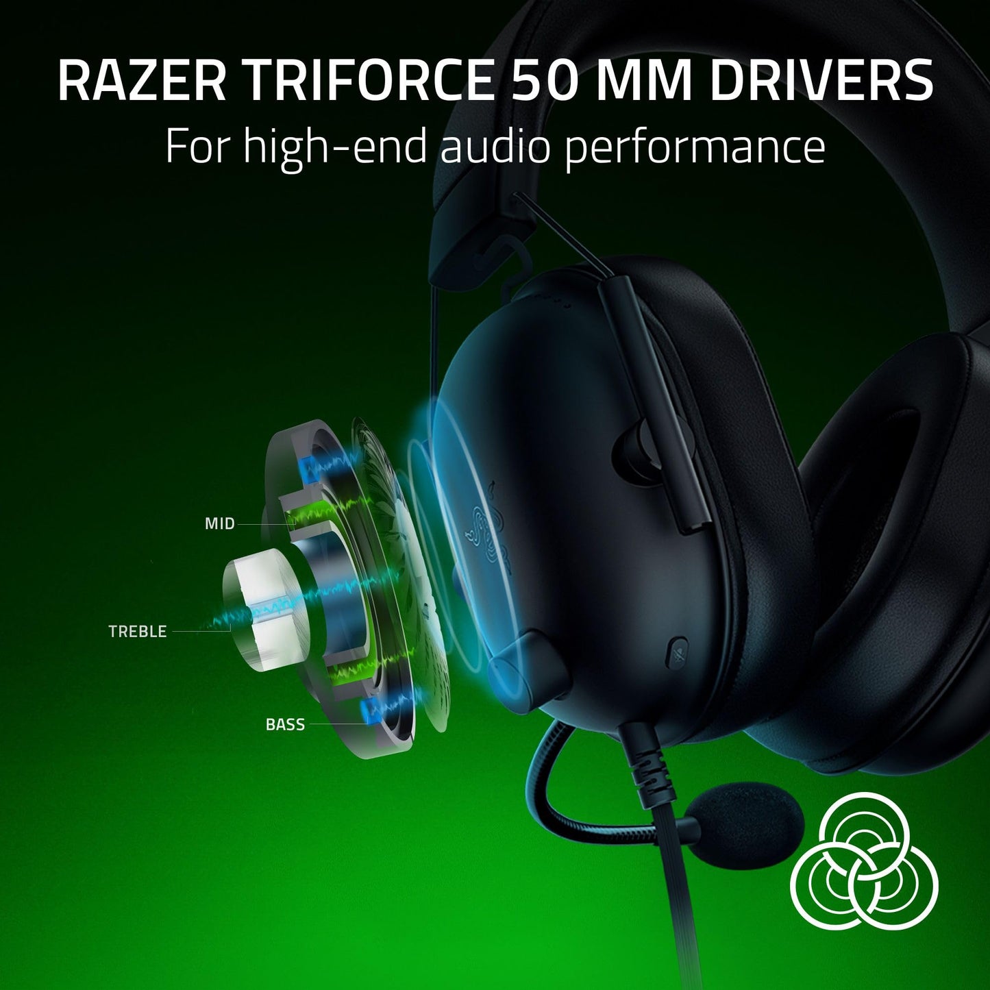 Auriculares para juegos Razer BlackShark V2 X: sonido envolvente 7.1, controladores de 50 mm, almohadilla de espuma viscoelástica, para PC, PS4, PS5, Switch, conector de audio de 3,5 mm, color negro 