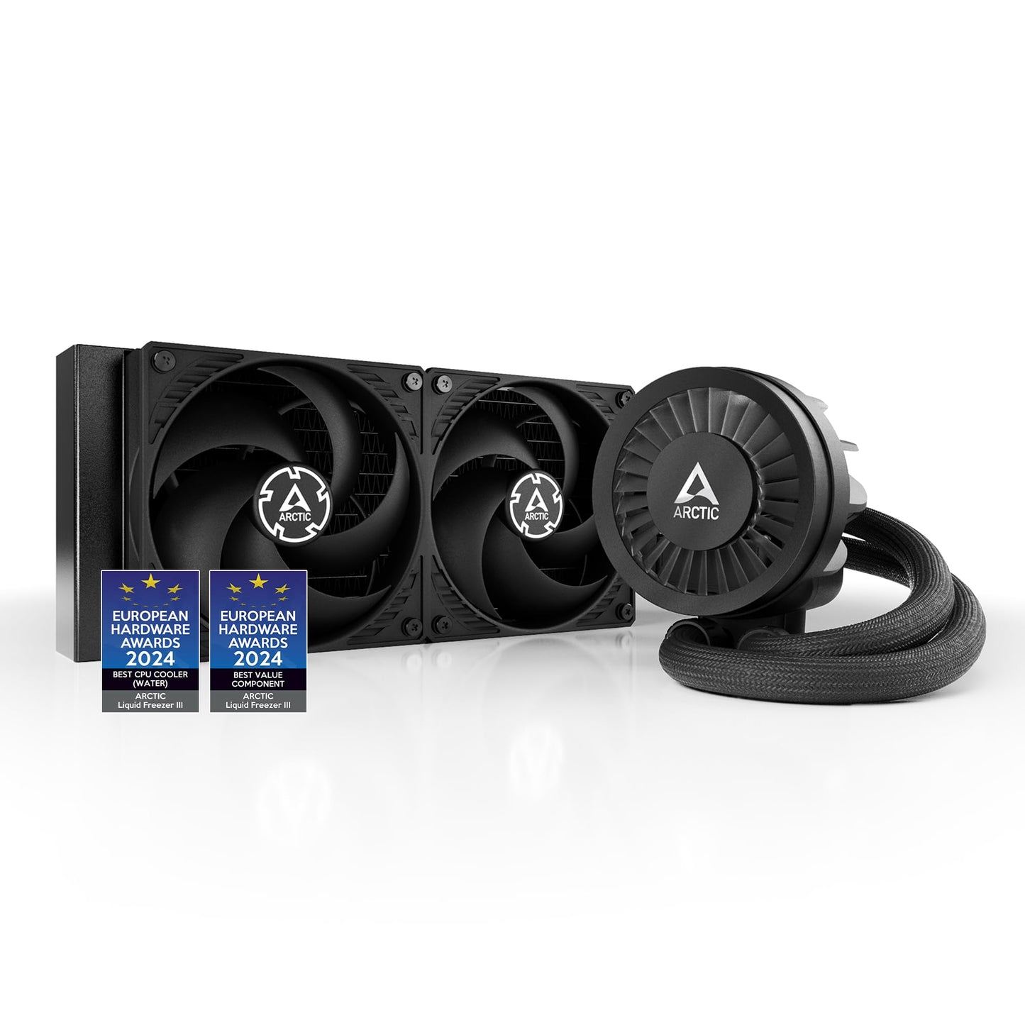 ARCTIC Liquid Freezer III 280 - Refrigerador de agua para CPU AIO, refrigeración líquida para PC, Intel y AMD, bomba controlada por PWM eficiente, ventilador: 200–1700 RPM, marco de contacto LGA1851 y LGA1700 - Negro 