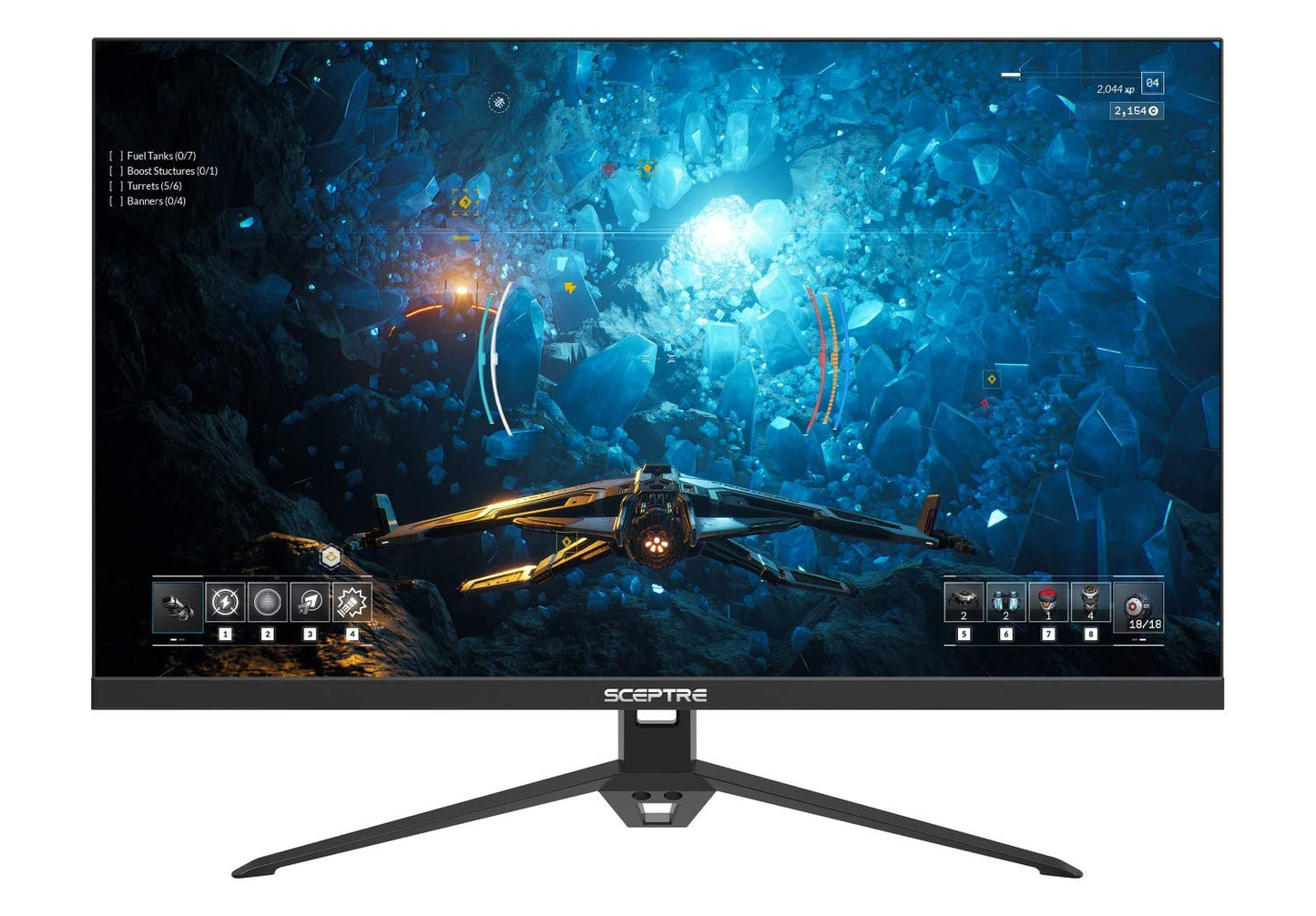 Monitor para juegos Sceptre IPS de 24", 165 Hz, 144 Hz, Full HD (1920 x 1080), FreeSync Eye Care, FPS, RTS, DisplayPort, HDMI, parlantes integrados, negro máquina 2020 (E248B-FPT168), IPS de 24", 165 Hz 