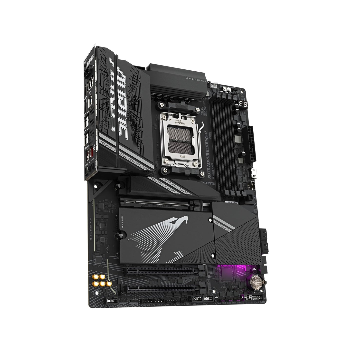 GIGABYTE X870 AORUS Elite WIFI7 ICE AMD AM5 LGA 1718 Motherboard, ATX, DDR5, 4X M.2, PCIe 5.0, USB4, WIFI7, 2.5GbE LAN, EZ-Latch, 5-Year Warranty