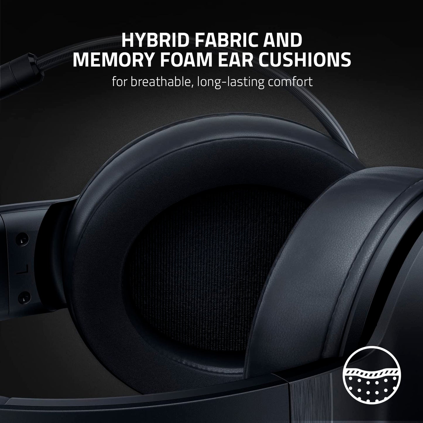 Razer Kraken V3 X Wired USB Gaming Headset: Lightweight Build - Triforce 40mm Drivers - HyperClear Cardioid Mic - 7.1 Surround Sound - Chroma RGB Lighting - Black