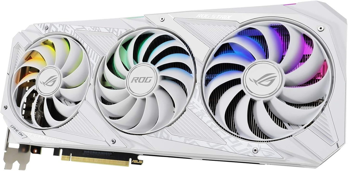 ASUS ROG STRIX NVIDIA GeForce RTX™ 3080 White OC Edition Gaming Graphics Card (PCIe 4.0, 10GB GDDR6X, HDMI 2.1, DisplayPort 1.4a, White color scheme, Axial-tech Fan Design, 2.9-slot, Super Alloy Power