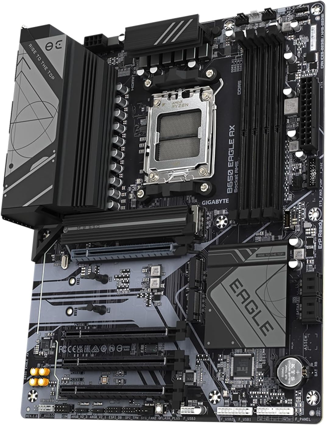 GIGABYTE B650 Eagle AX AM5 LGA 1718 AMD B650 ATX, DDR5 Triple M.2, PCIe 5.0, USB 3.2 Gen2x2 Tipo-C, AMD Wi-Fi 6E, Realtek GbE LAN 