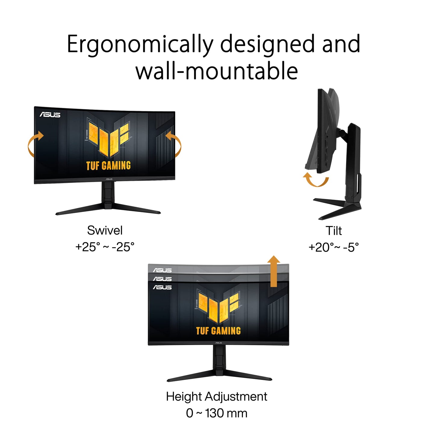 ASUS TUF Gaming 32" 1440P HDR Curved Monitor (VG32VQ1B) - QHD (2560 x 1440), 165Hz (Supports 144Hz), 1ms, Extreme Low Motion Blur, Speaker, FreeSync Premium, VESA Mountable, DisplayPort, HDMI,BLACK