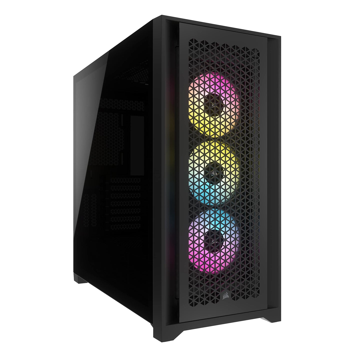 Caja de torre intermedia Corsair 5000D RGB - 3 ventiladores AF120 RGB - Lighting Node PRO - Diseño de alto flujo de aire - Gestión de cables RapidRoute - Negro 