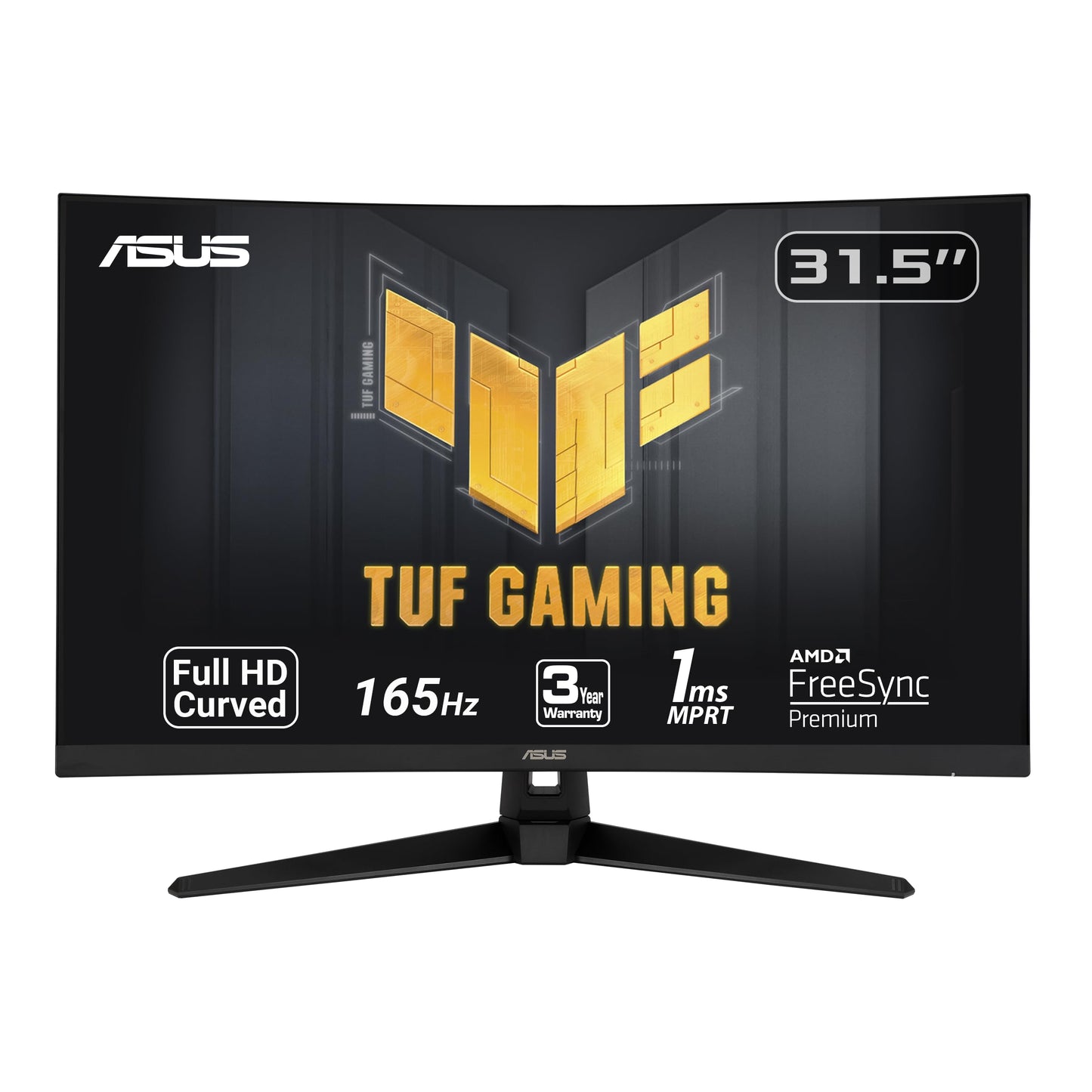 ASUS TUF Gaming 32" 1440P HDR Curved Monitor (VG32VQ1B) - QHD (2560 x 1440), 165Hz (Supports 144Hz), 1ms, Extreme Low Motion Blur, Speaker, FreeSync Premium, VESA Mountable, DisplayPort, HDMI,BLACK