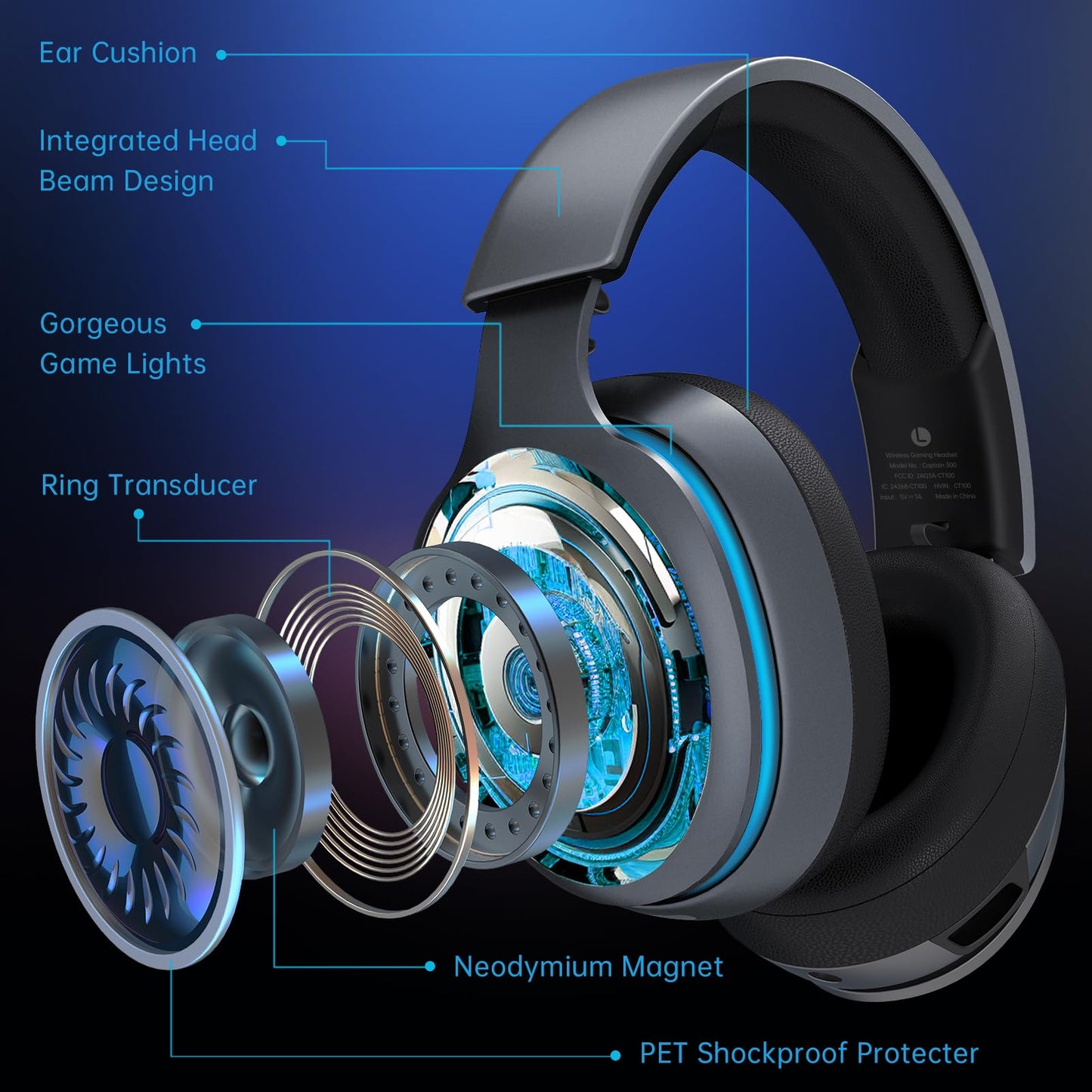 Auriculares inalámbricos para juegos de 2,4 GHz para PS5, PS4 Fortnite y Call of Duty/FPS Gamers, PC, Nintendo Switch, auriculares para juegos Bluetooth 5.3 con micrófono con cancelación de ruido, sonido estéreo, batería de más de 40 horas, color blanco 