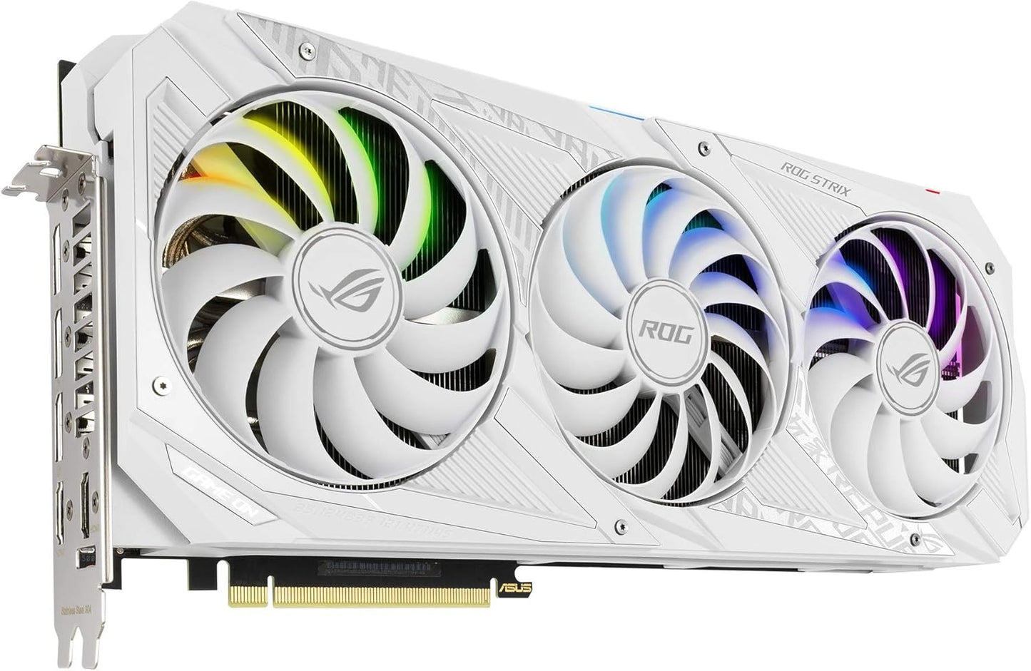 ASUS ROG STRIX NVIDIA GeForce RTX™ 3080 White OC Edition Gaming Graphics Card (PCIe 4.0, 10GB GDDR6X, HDMI 2.1, DisplayPort 1.4a, White color scheme, Axial-tech Fan Design, 2.9-slot, Super Alloy Power