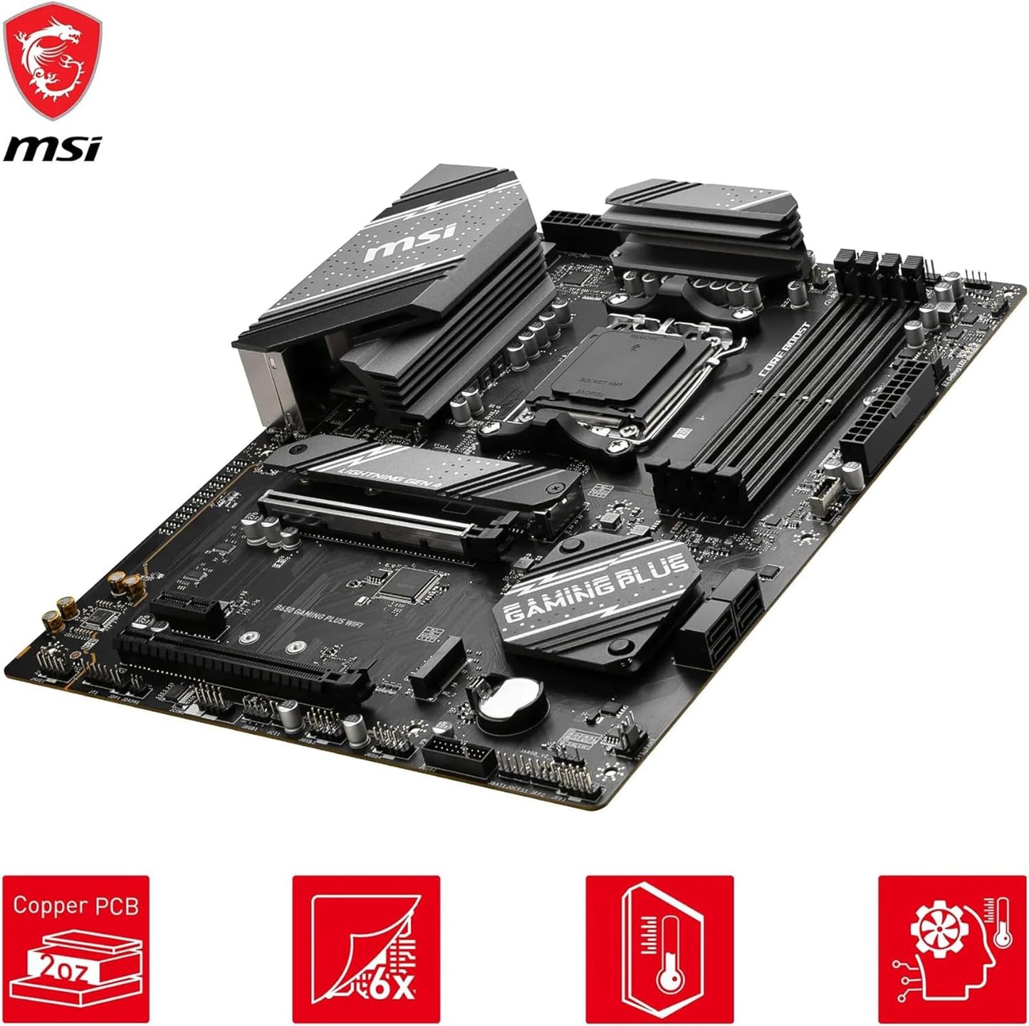 Procesador de escritorio desbloqueado AMD Ryzen 7 7700X de 8 núcleos y 16 subprocesos AM5 de 5,4 GHz con placa base MSI PRO B650-P WiFi ProSeries (AMD AM5, ATX, DDR5, PCIe 4.0) INLAND Micro Center 