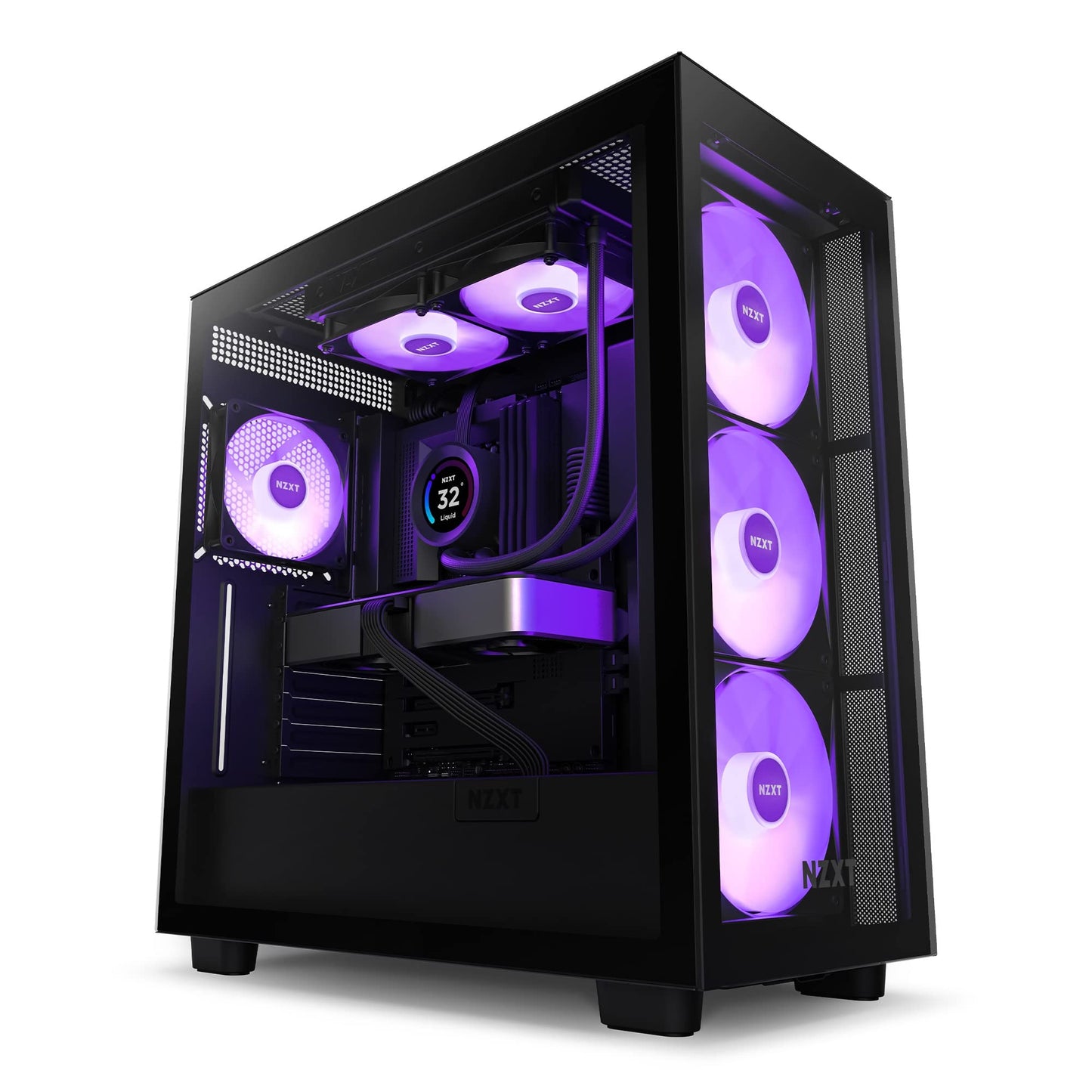 NZXT Kraken 240 - 240mm AIO CPU Liquid Cooler - Customizable 1.54" Square LCD Display for Images, Performance Metrics and More - High-Performance Pump - 2 x F120P Fans - Black