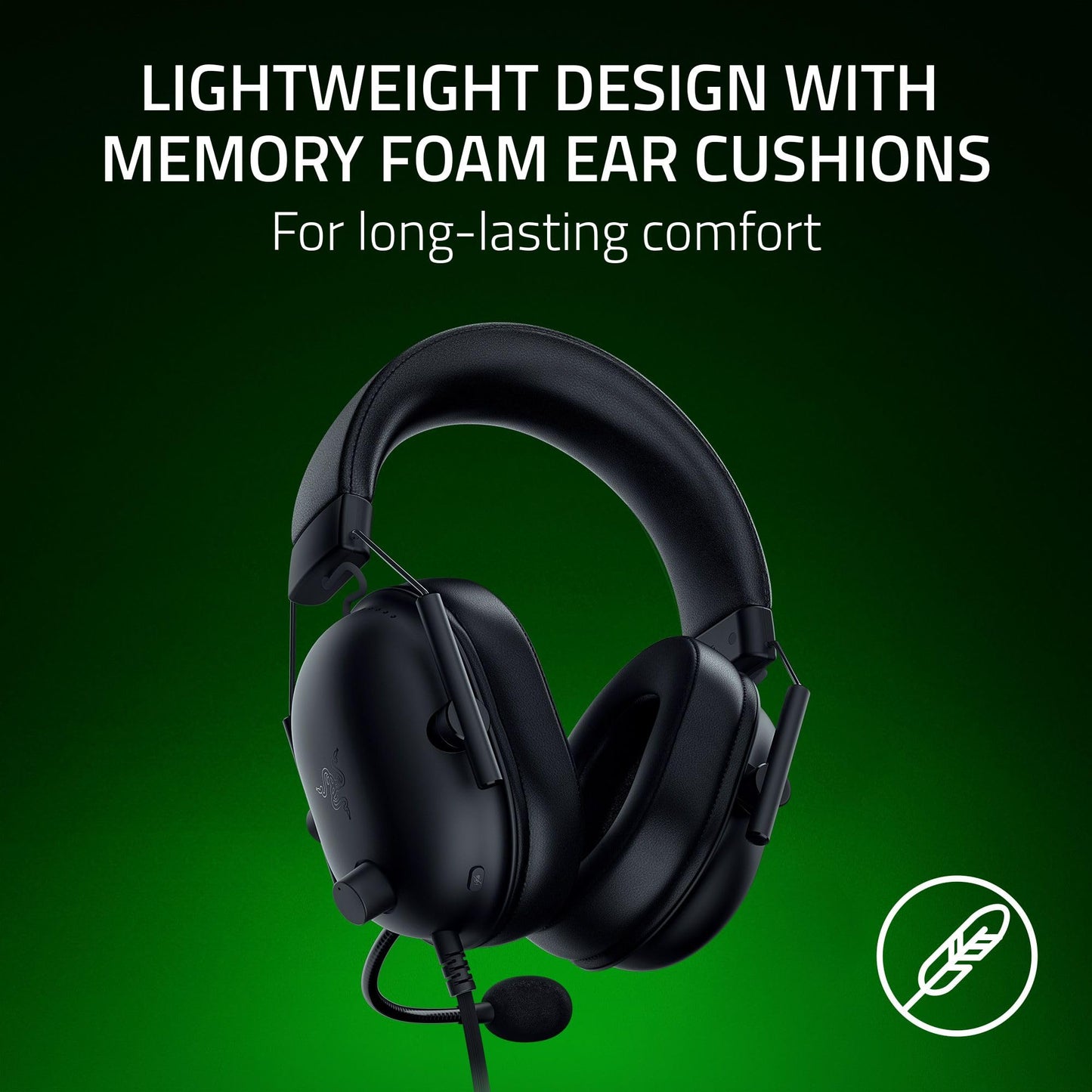 Auriculares para juegos Razer BlackShark V2 X: sonido envolvente 7.1, controladores de 50 mm, almohadilla de espuma viscoelástica, para PC, PS4, PS5, Switch, conector de audio de 3,5 mm, color negro 