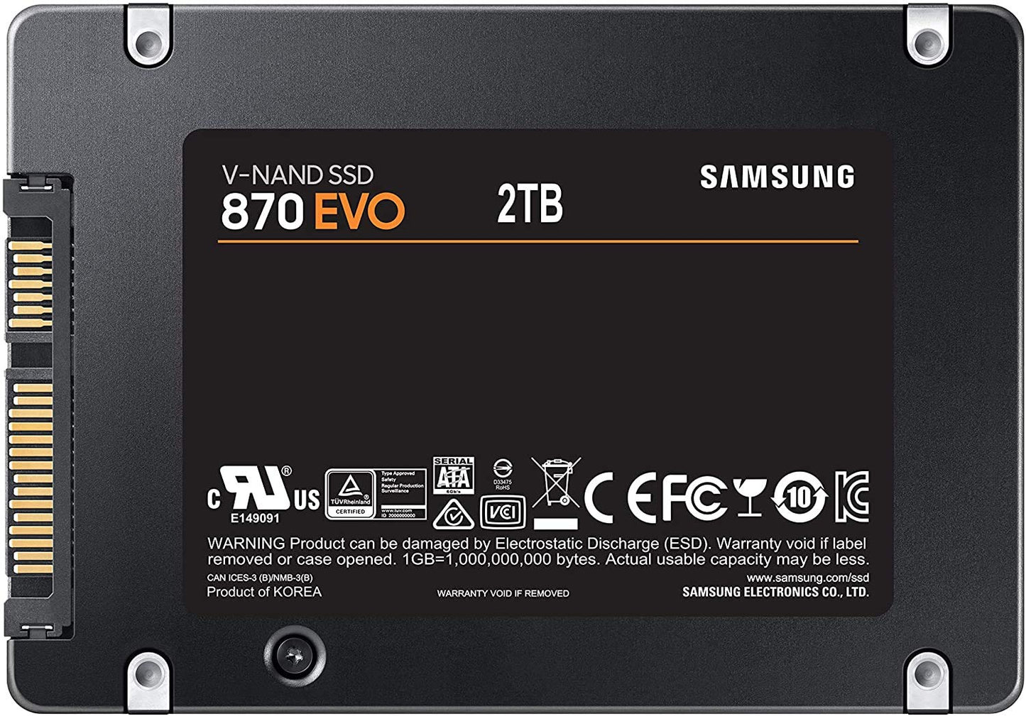 SAMSUNG 870 EVO SATA III SSD 1TB 2.5” Internal Solid State Drive, Upgrade PC or Laptop Memory and Storage for IT Pros, Creators, Everyday Users, MZ-77E1T0B/AM