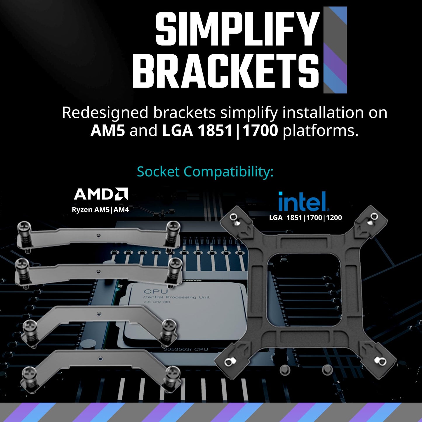 Cooler Master Hyper 212 Halo Black CPU Air Cooler, 120 Halo² PWM Fan, Dual Loop ARGB, Aluminum Top Cover, 4 Copper Heat Pipes, 154mm Tall, AMD Ryzen AM5|AM4, Intel LGA 1851|1700|1200 Brackets