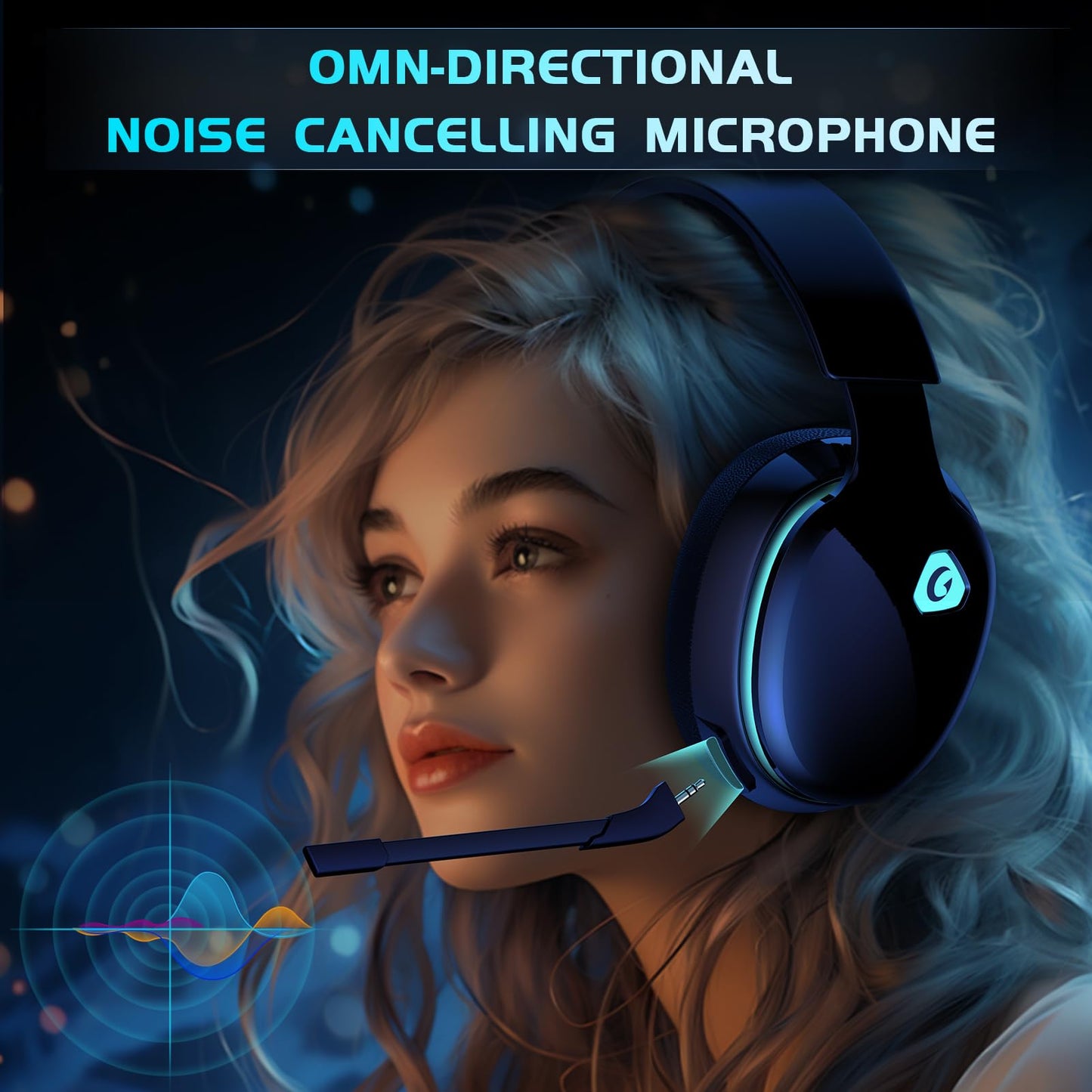 2.4GHz Wireless Gaming Headset for PS5, PS4 Fortnite & Call of Duty/FPS Gamers, PC, Nintendo Switch, Bluetooth 5.3 Gaming Headphones with Noise Canceling Mic, Stereo Sound, 40+Hr Battery -White