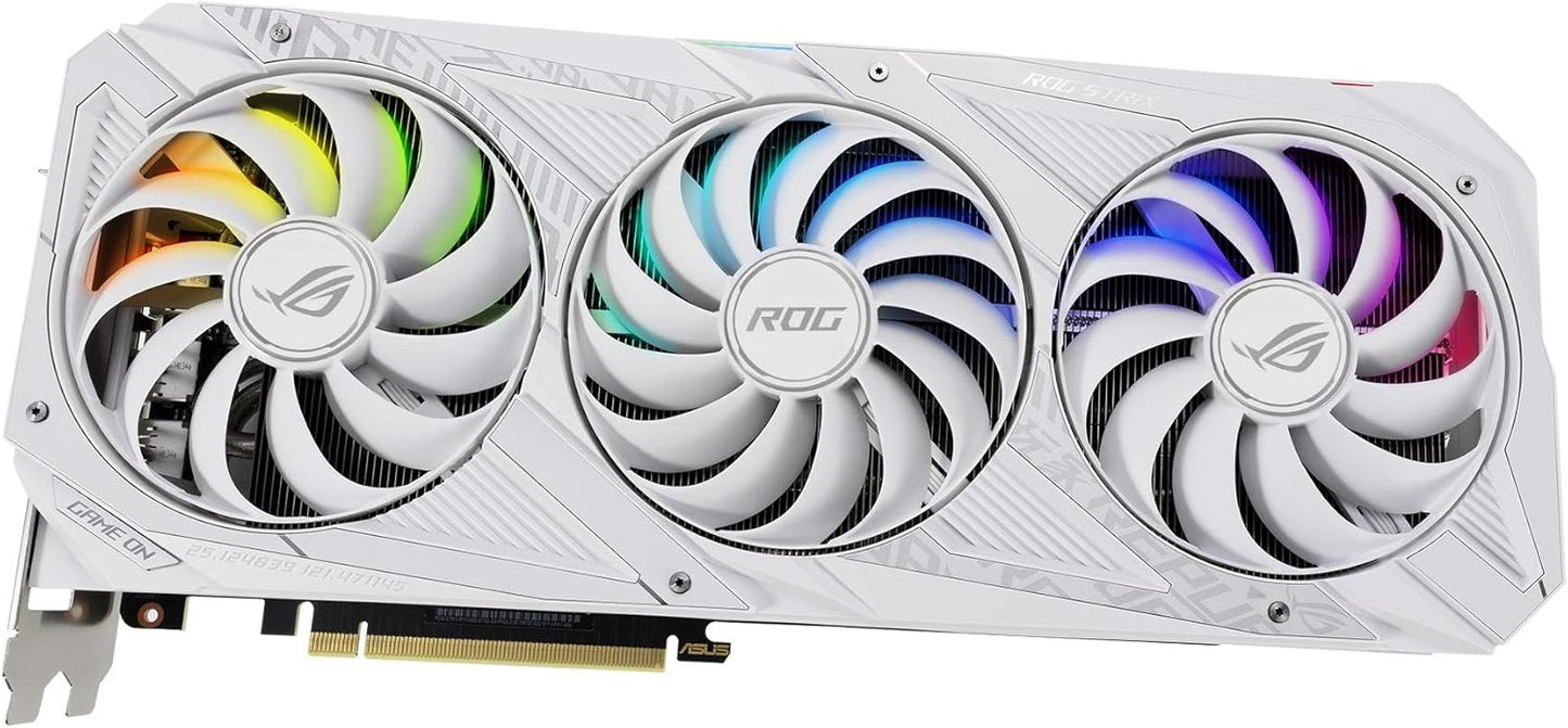 ASUS ROG STRIX NVIDIA GeForce RTX™ 3080 White OC Edition Gaming Graphics Card (PCIe 4.0, 10GB GDDR6X, HDMI 2.1, DisplayPort 1.4a, White color scheme, Axial-tech Fan Design, 2.9-slot, Super Alloy Power