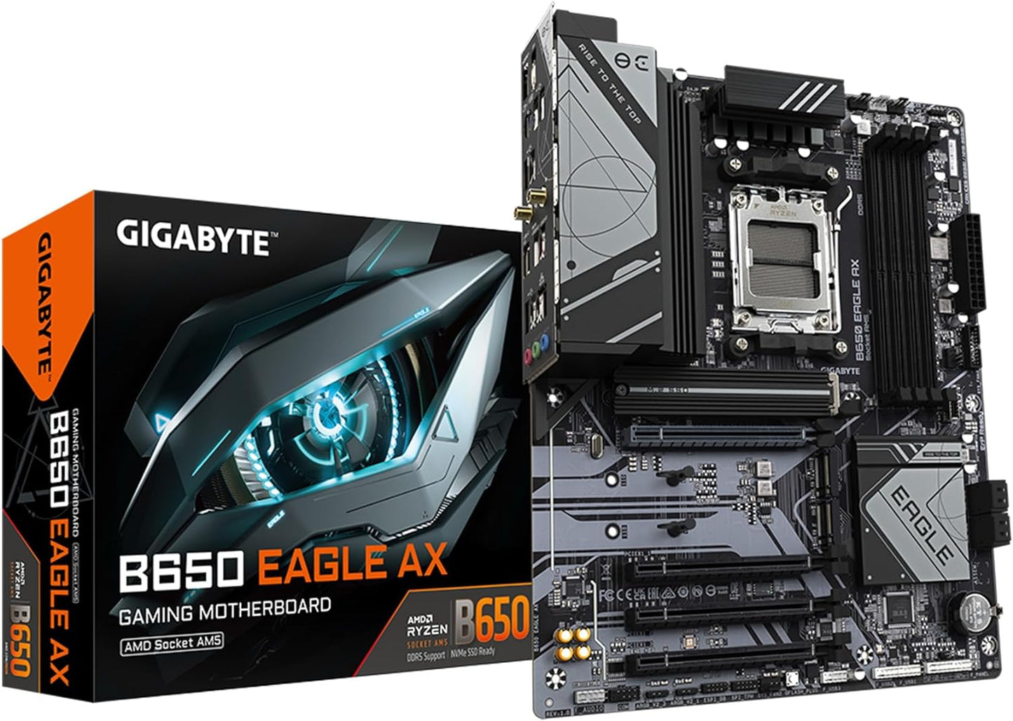 GIGABYTE B650 Eagle AX AM5 LGA 1718 AMD B650 ATX, DDR5 Triple M.2, PCIe 5.0, USB 3.2 Gen2x2 Tipo-C, AMD Wi-Fi 6E, Realtek GbE LAN 