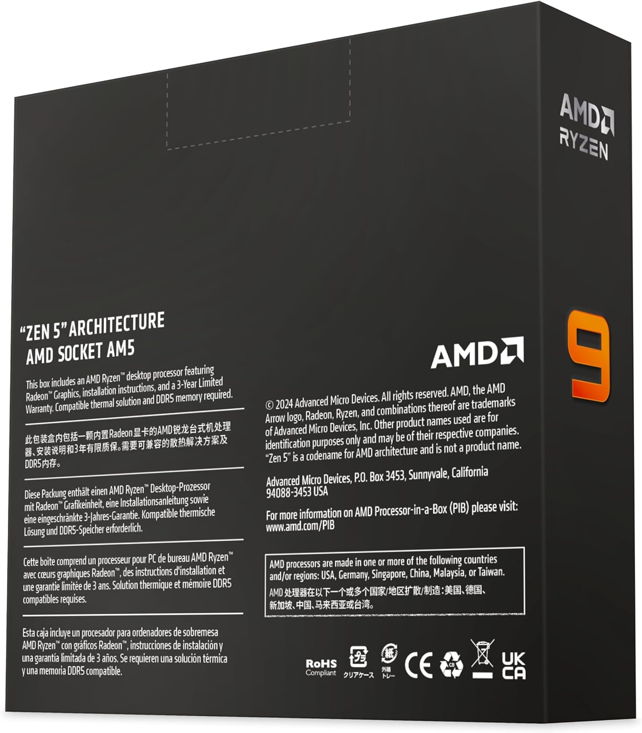 AMD Ryzen™ 9 9950X 16-Core, 32-Thread Unlocked Desktop Processor