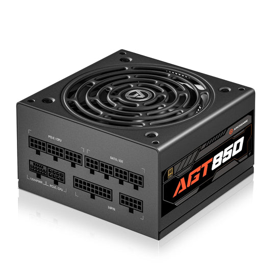 AGT Series 1000W Power Supply, 80+ Gold Certified, Fully Modular, FDB Fan, Compact 140mm Size, 10 Year Warranty, ATX Gaming Power Supply