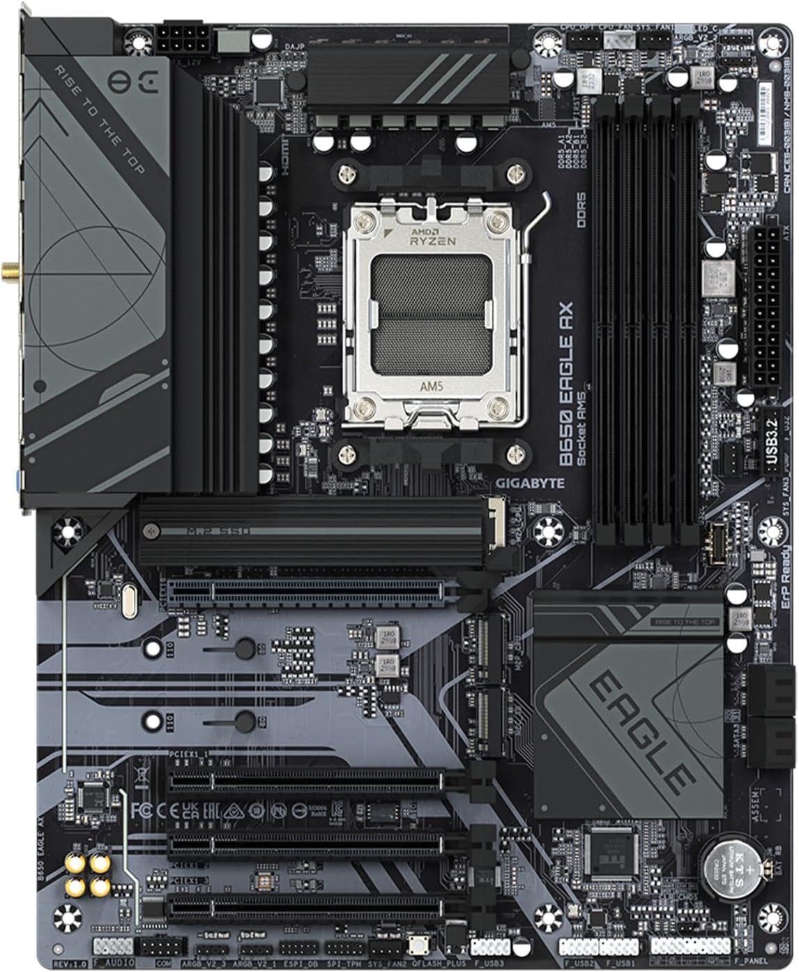 GIGABYTE B650 Eagle AX AM5 LGA 1718 AMD B650 ATX, DDR5 Triple M.2, PCIe 5.0, USB 3.2 Gen2x2 Type-C, AMD Wi-Fi 6E, Realtek GbE LAN