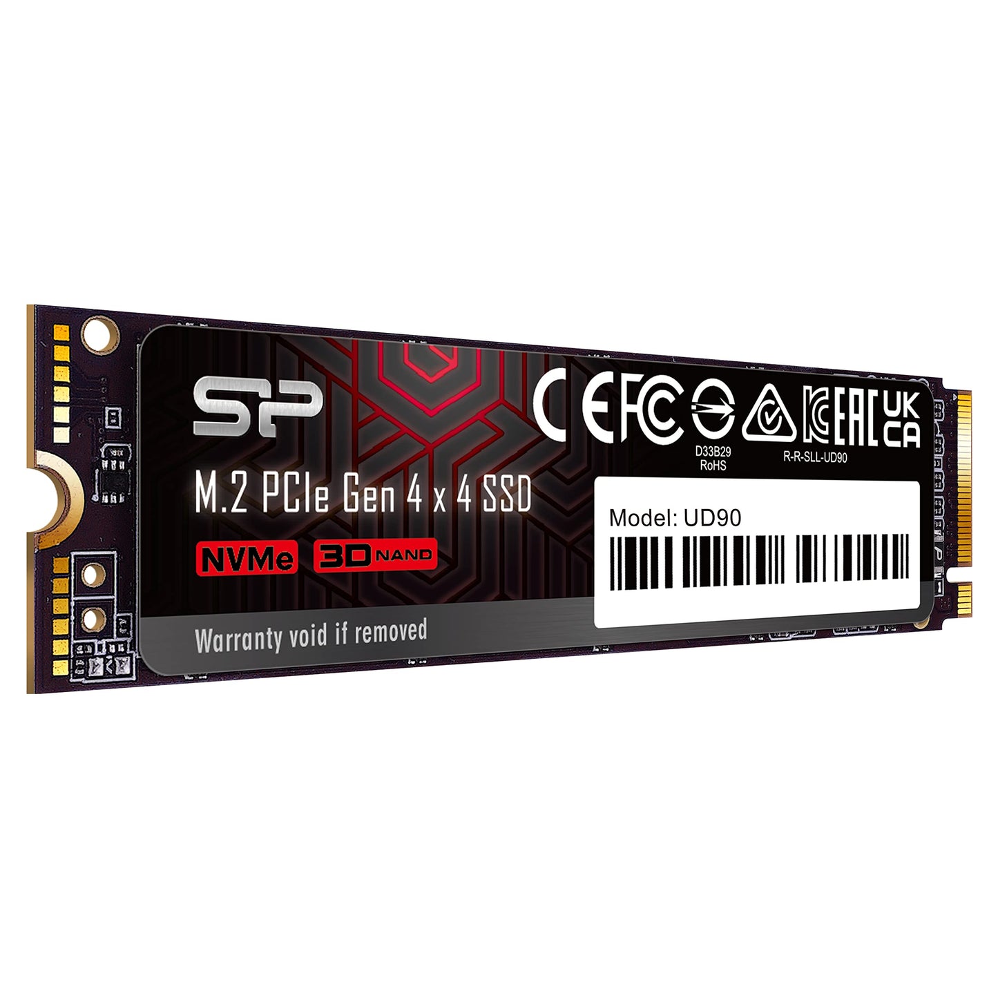 SSD PCIe M.2 NVMe 4.0 Gen4 UD90 de Silicon Power de 2 TB con velocidad de lectura/escritura de hasta 5000/4800 MB/s (SP02KGBP44UD9005) 