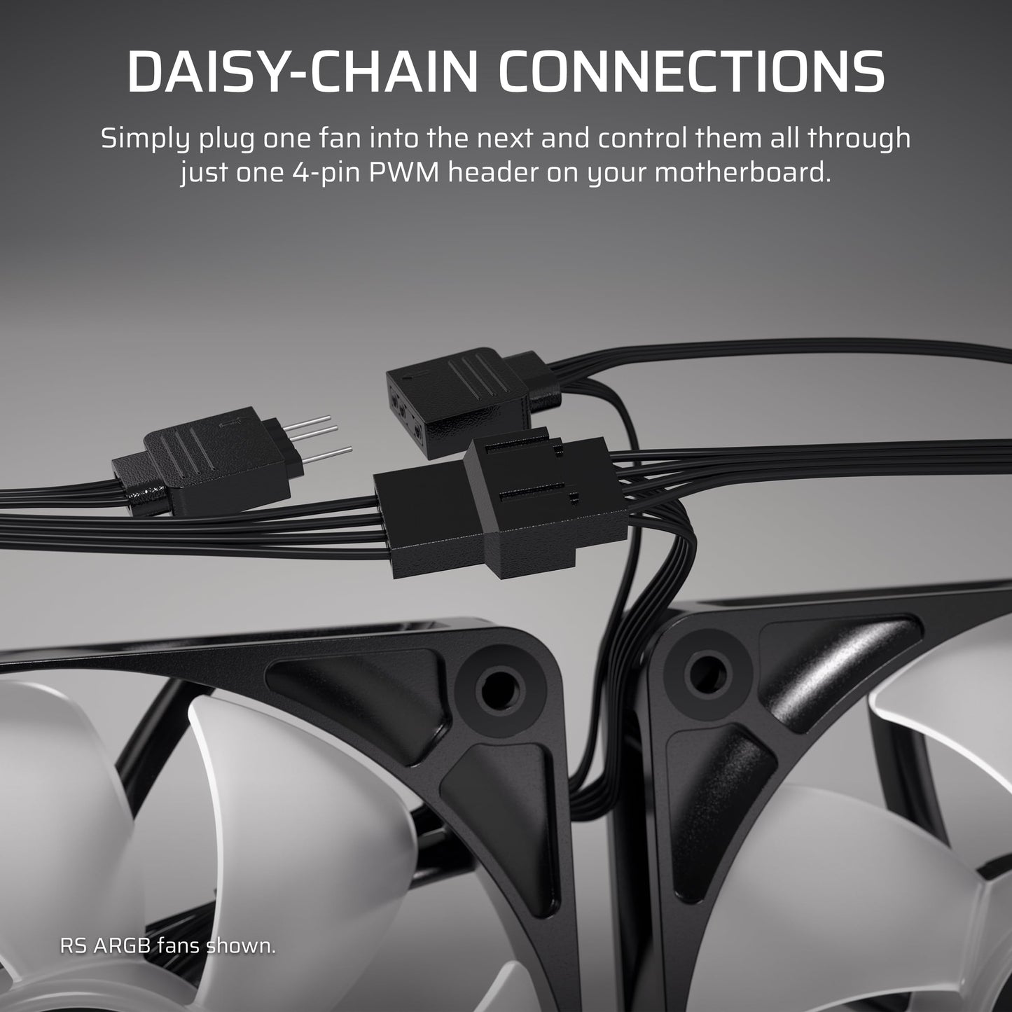 CORSAIR RS120 120mm PWM Fans – Daisy-Chain Connection – Low-Noise – Magnetic Dome Bearing – Triple Pack – Black