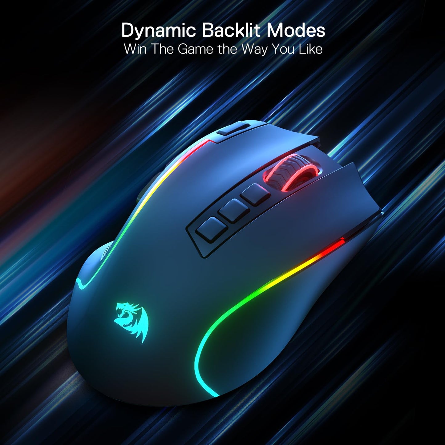 Redragon M612 Predator RGB Gaming Mouse, 8000 DPI Wired Optical Mouse with 11 Programmable Buttons & 5 Backlit Modes, Software Supports DIY Keybinds Rapid Fire Button