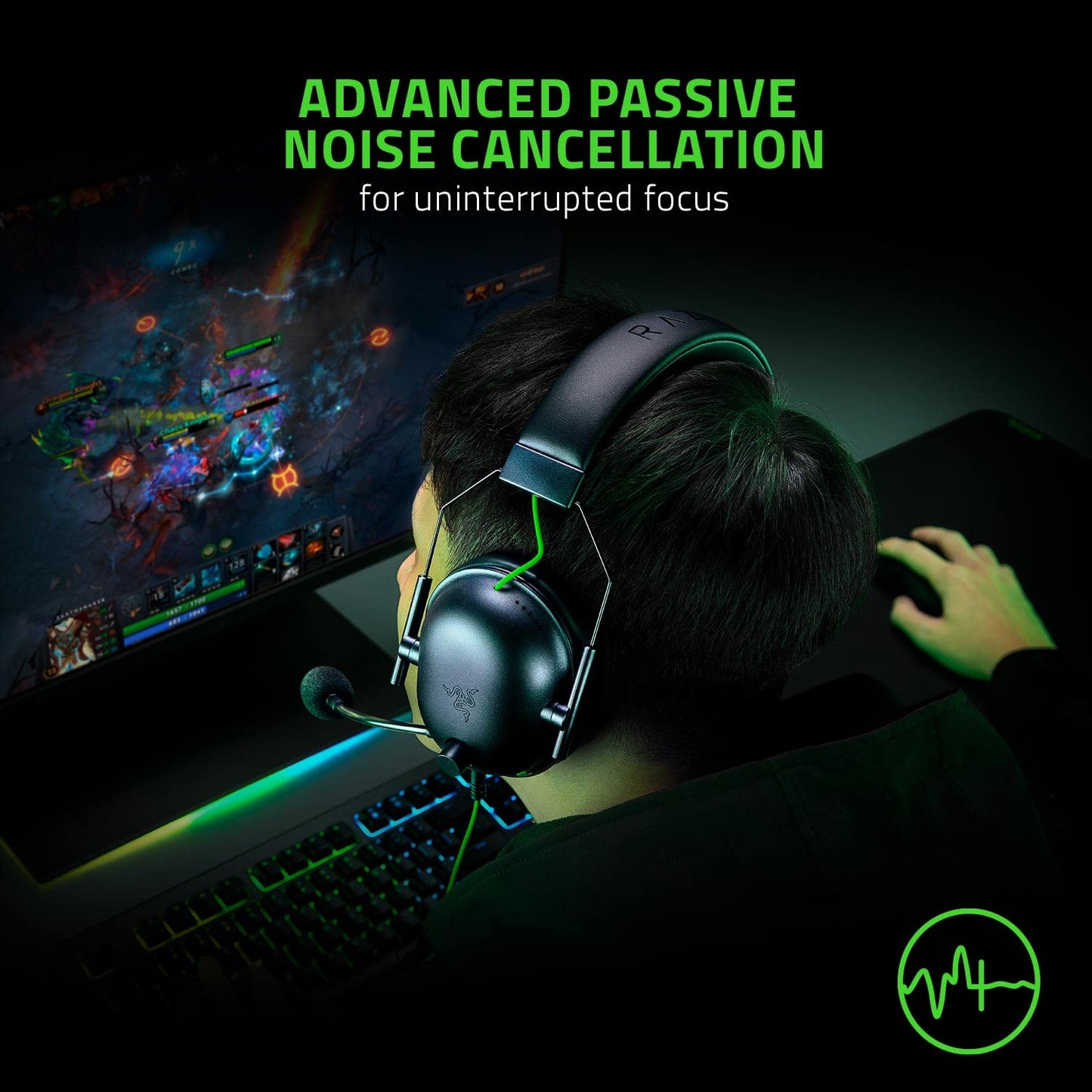 Auriculares para juegos Razer BlackShark V2 X: sonido envolvente 7.1, controladores de 50 mm, almohadilla de espuma viscoelástica, para PC, PS4, PS5, Switch, conector de audio de 3,5 mm, color negro 