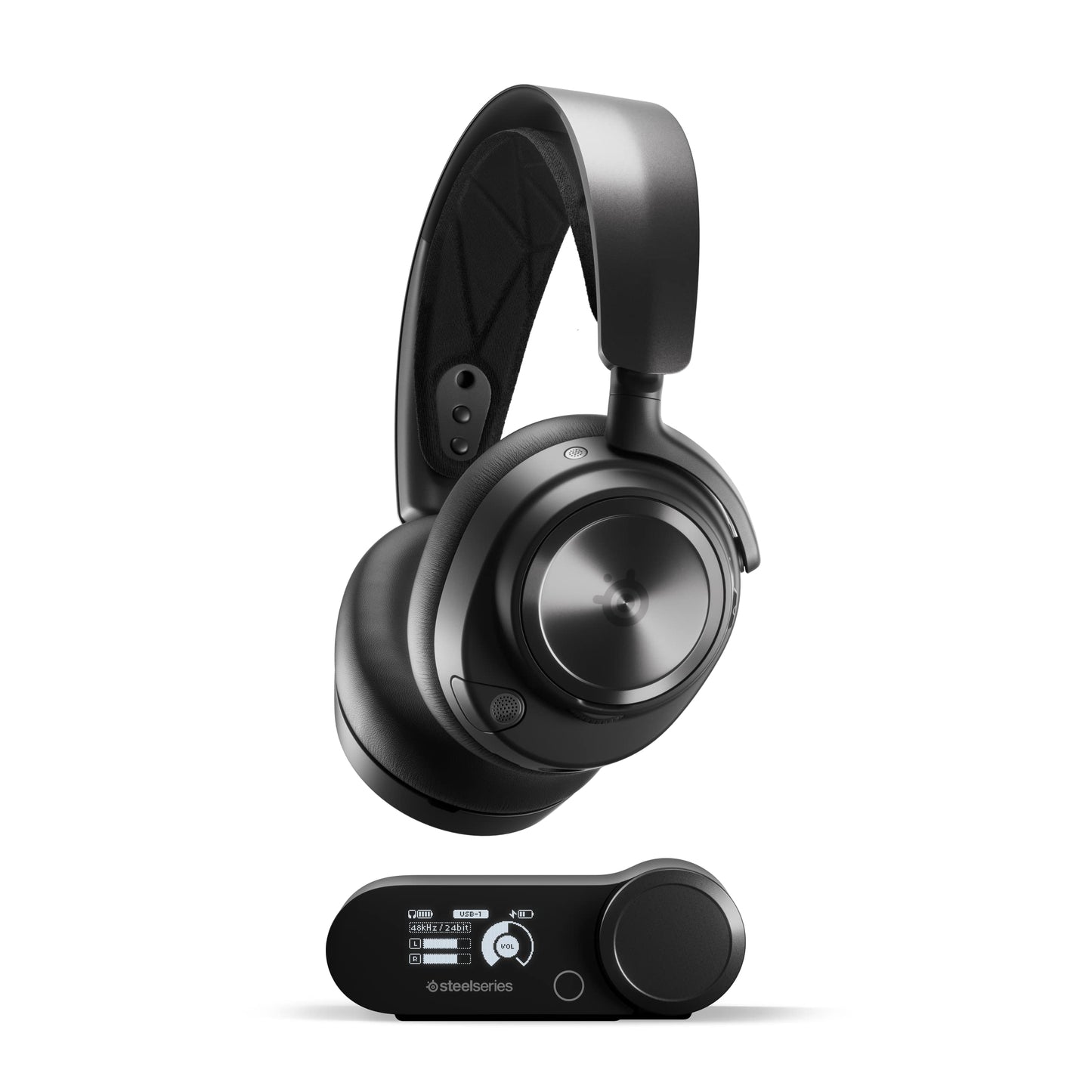 SteelSeries Arctis Nova Pro Wireless Multi-System Gaming Headset - Premium Hi-Fi Drivers - Active Noise Cancellation - Infinity Power System - Stealth Retractable Mic - PC, PS5/PS4, Switch, Mobile