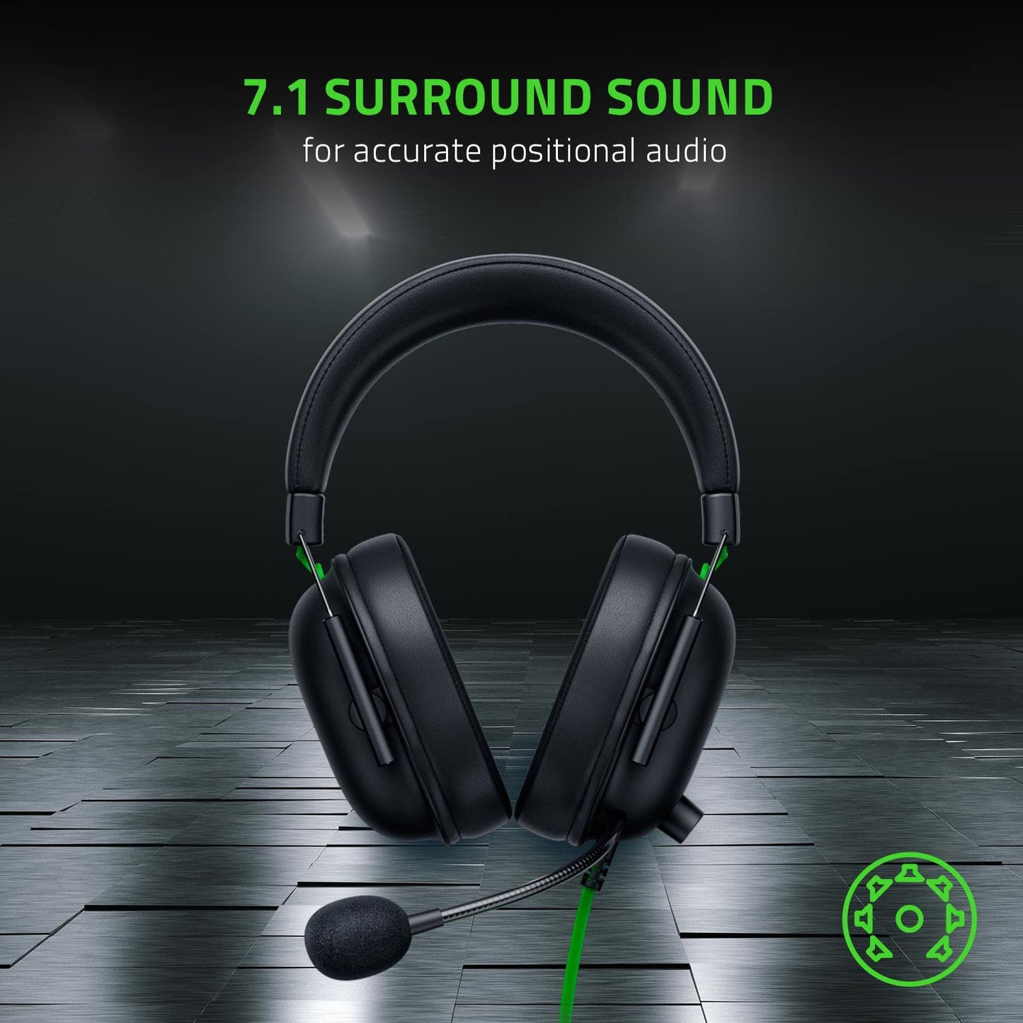 Auriculares para juegos Razer BlackShark V2 X: sonido envolvente 7.1, controladores de 50 mm, almohadilla de espuma viscoelástica, para PC, PS4, PS5, Switch, conector de audio de 3,5 mm, color negro 